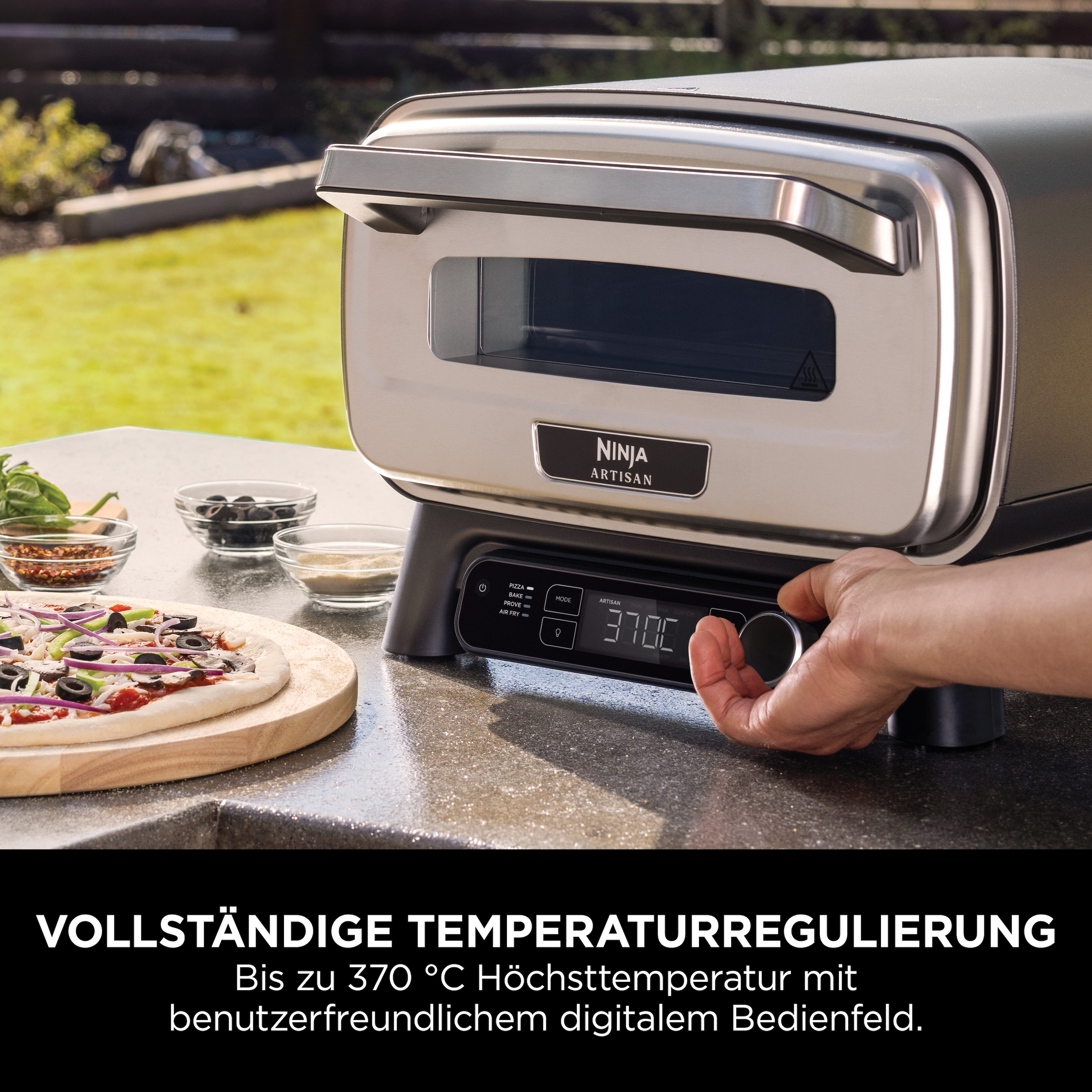 NINJA Pizzaofen »Artisan Outdoor-Elektro-Pizzaofen/Heißluftfritteuse MO201EU«