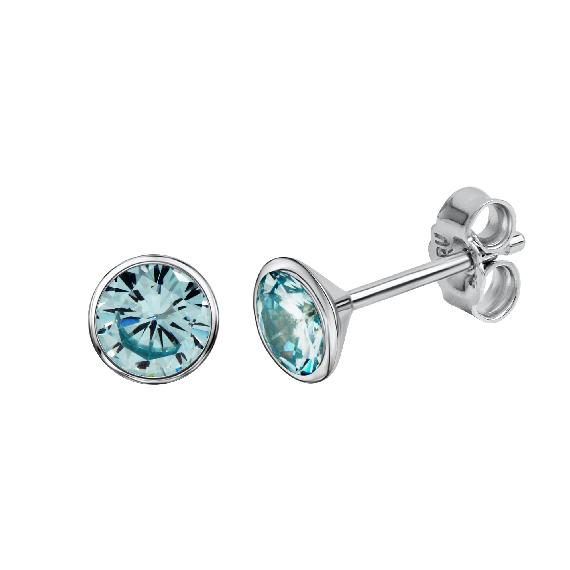 Vivance Paar Ohrstecker »Ohrstecker 925 Silber rhodiniert CZ hellblau«, Glänzend
