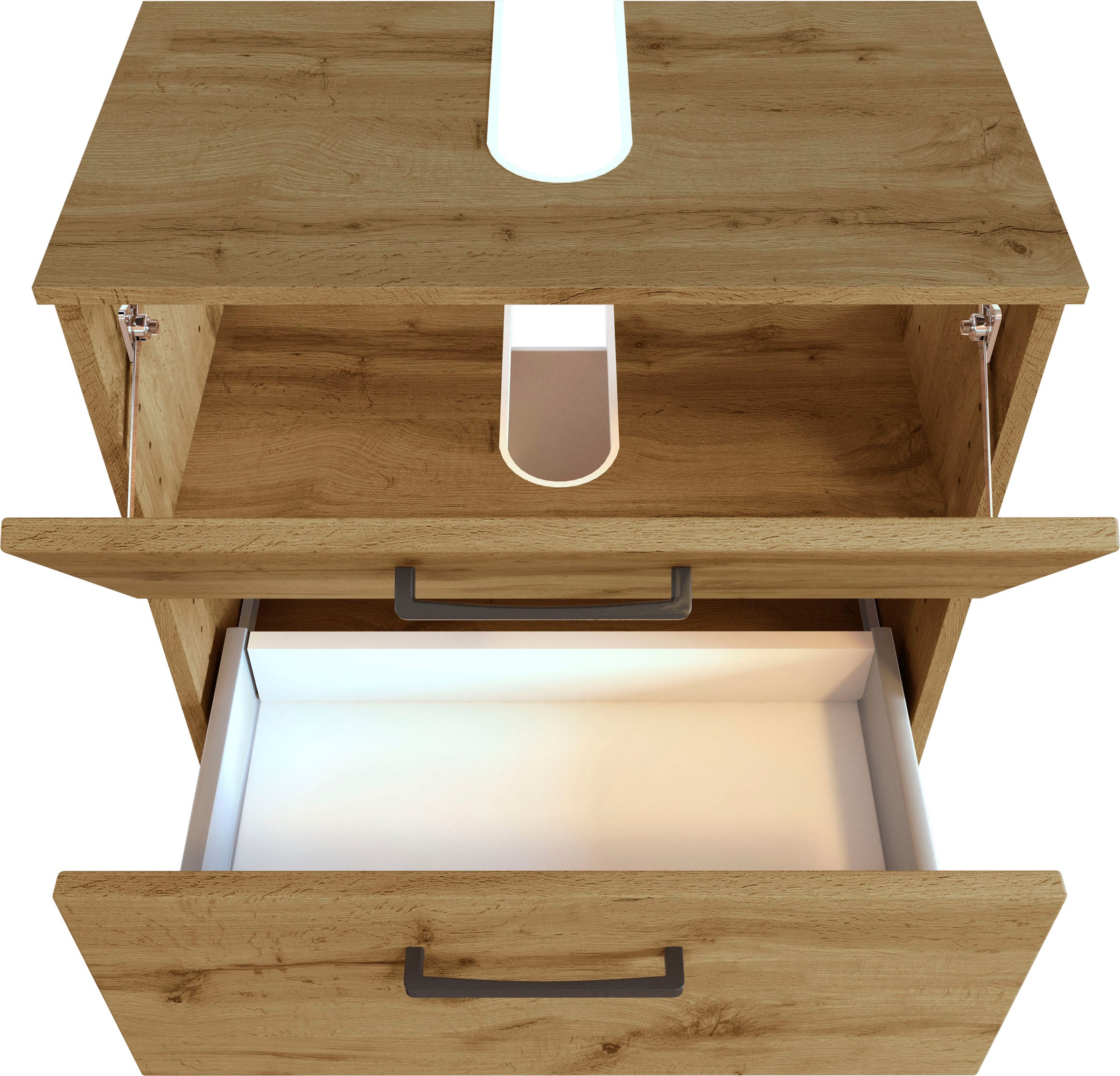 welltime Badmöbel-Set »Chicago«, (3 St., Spiegelschrank, Unterbeckenschrank, Seitenschrank)