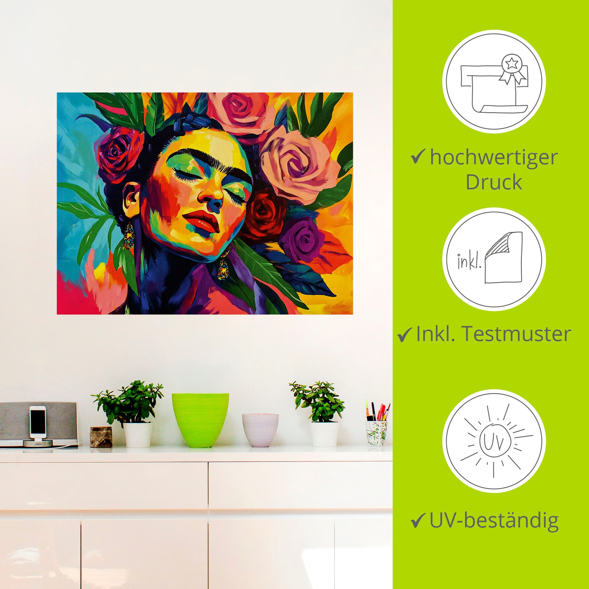 Artland Wandbild »Die florale Umarmung, Rosen Mädchen« Bilder von Frauen 1 Stk. tlg. als Alubild, Leinwandbild, Poster, Wandaufkleber in verschied. Größen