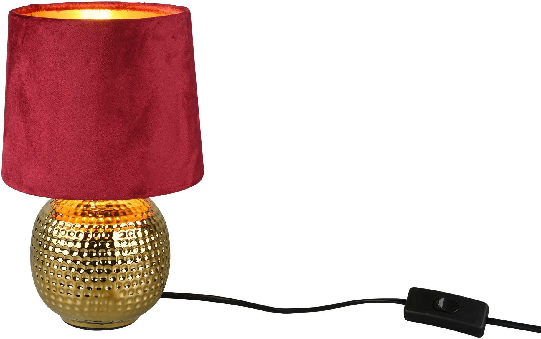 1 Nachttischlampe, TRIO Samtschirm mit Fuß Leuchten OTTO im »Sophia«, flammig-flammig, Keramik Shop Schreibtischlampe Online