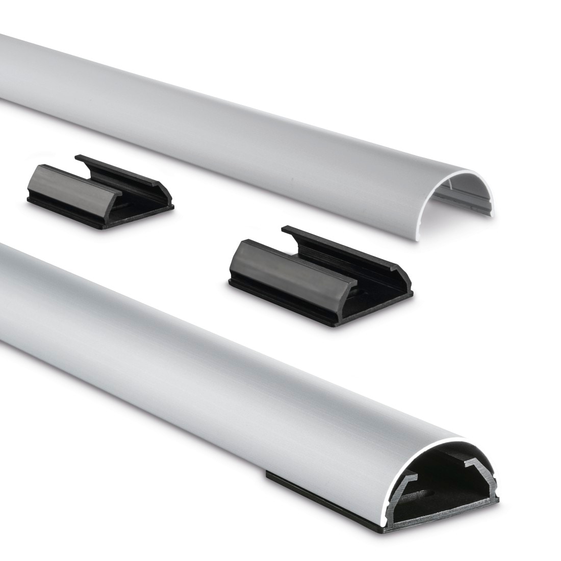 Hama Kabelkanal »Aluminium Kabelführung zum Schrauben oder Kleben für 5 Kabel, halbrund«, Kabelmanagement, 110 cm Länge
