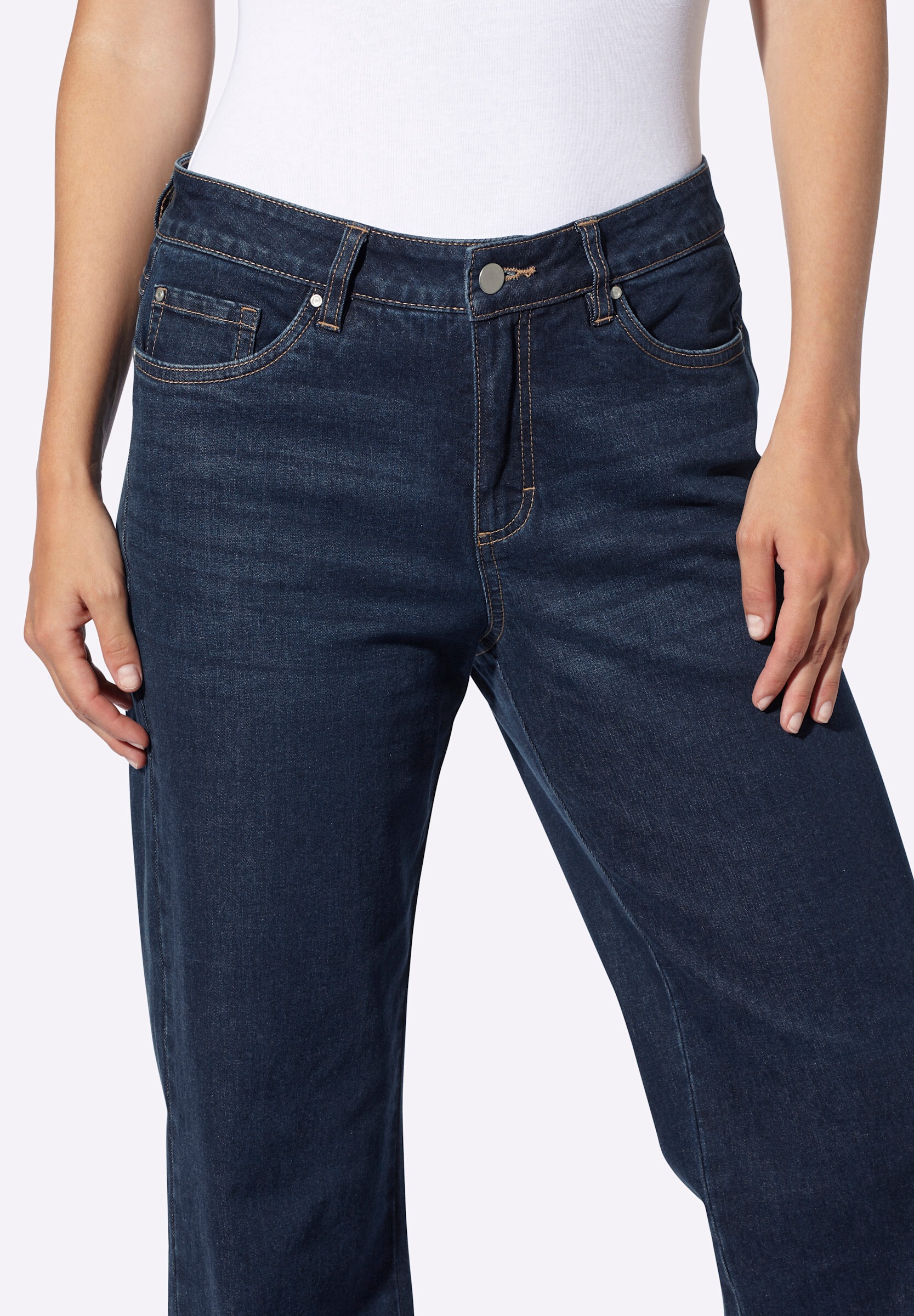 heine 5-Pocket-Jeans »Jeans 5-Pocket-Jeans mit weitem Bein«