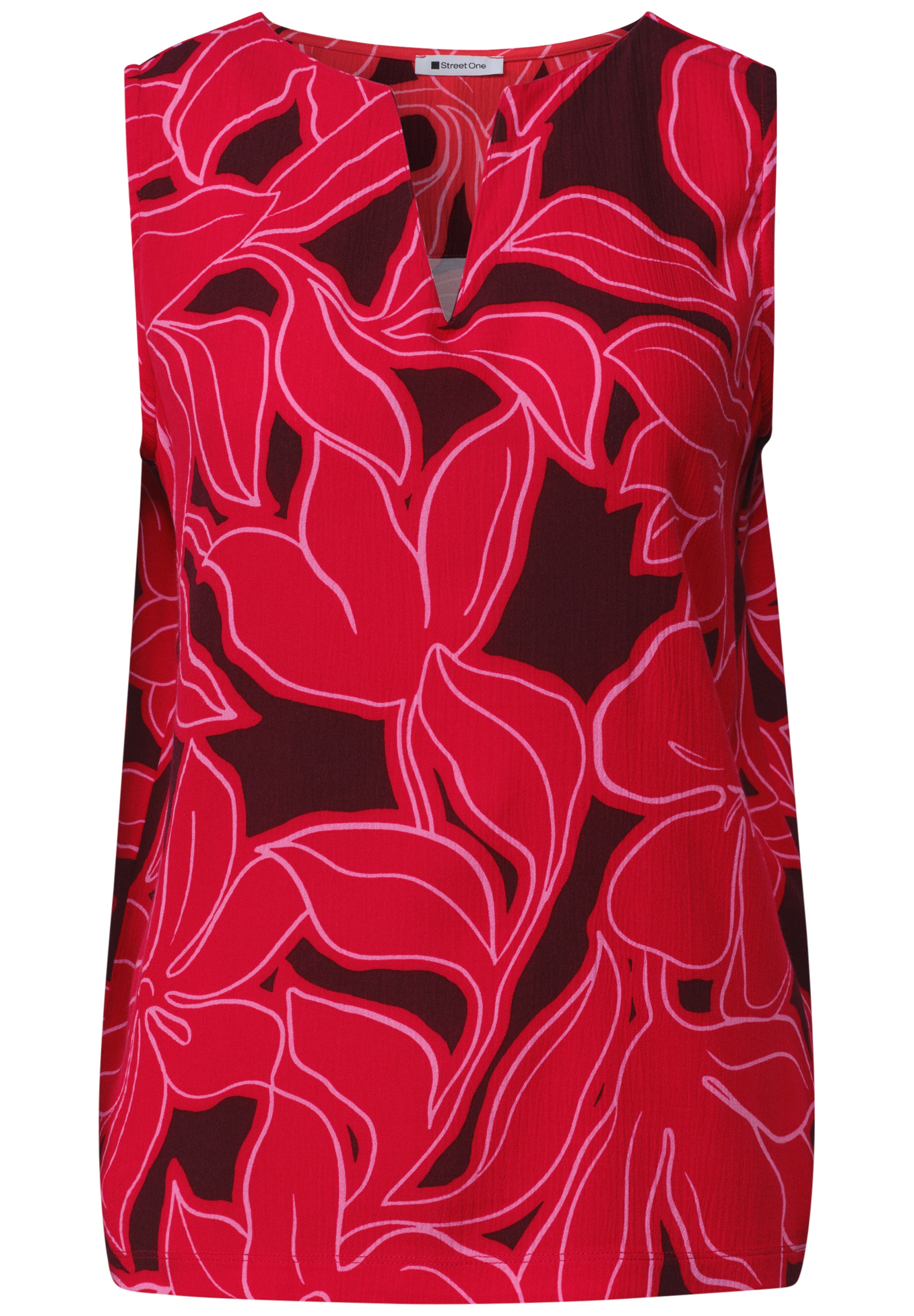 STREET ONE Shirttop Sommertop mit Strukturmix und Print