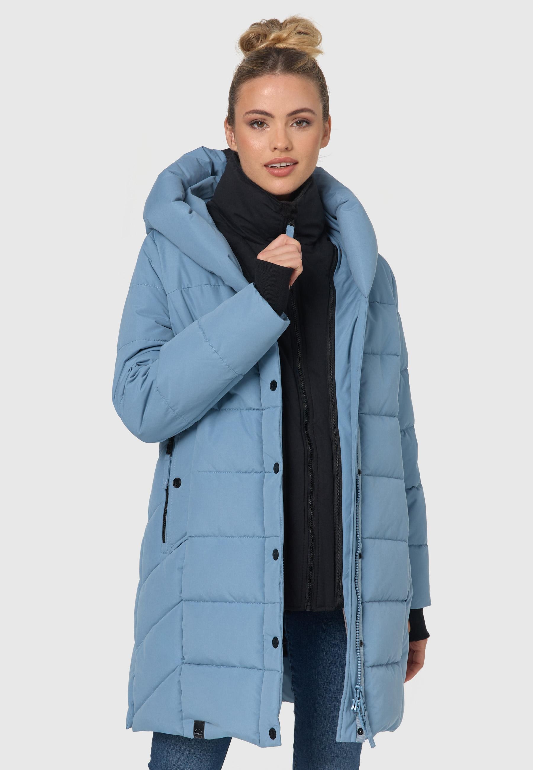 Navahoo Steppmantel »Steppmantel Knutschilein«, Stylischer Damenmantel mit abnehmbarem Fleece-Kragen