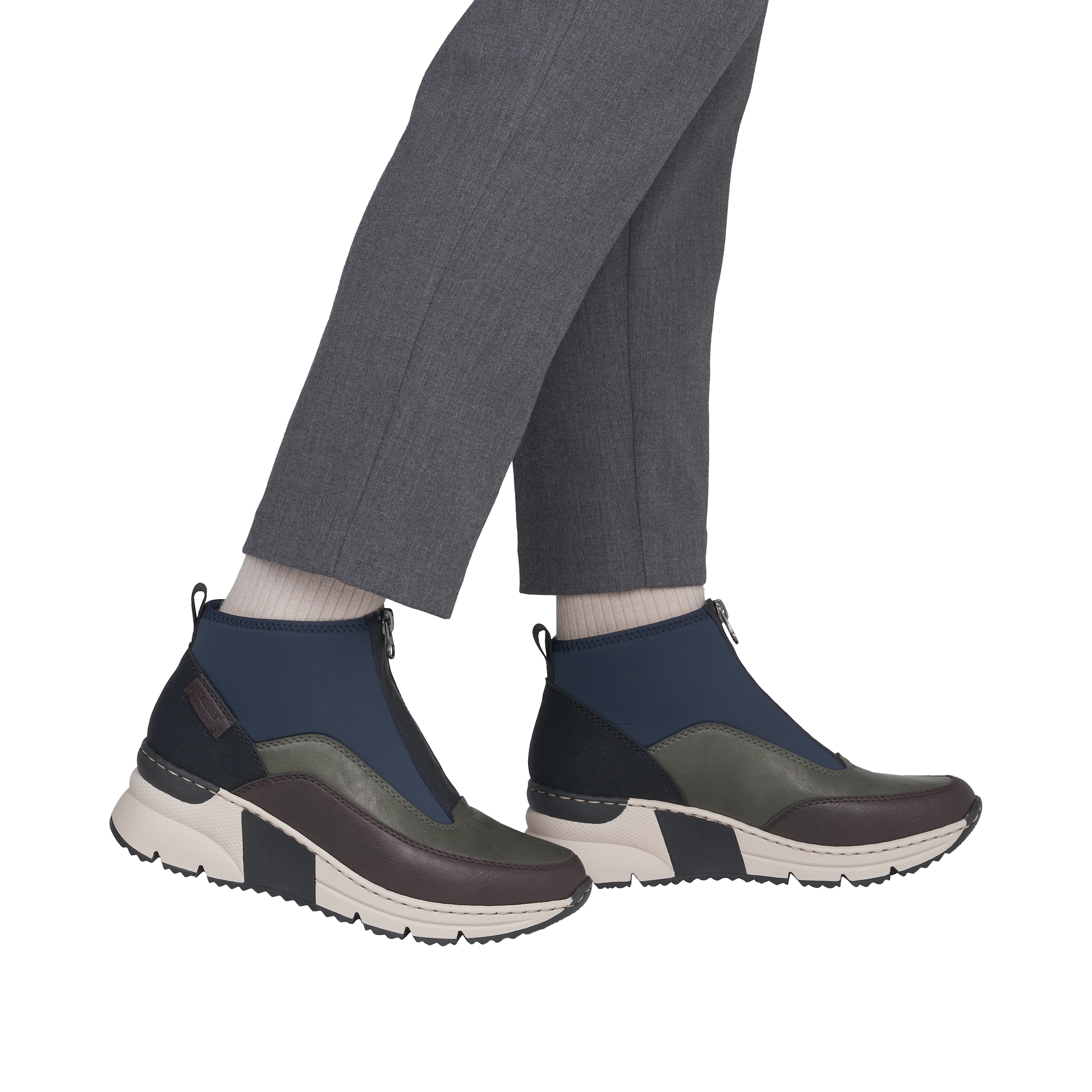 Rieker Schlupfboots  Stiefelette, High Top Sneaker mit Reißverschluss auf der Vorderseite