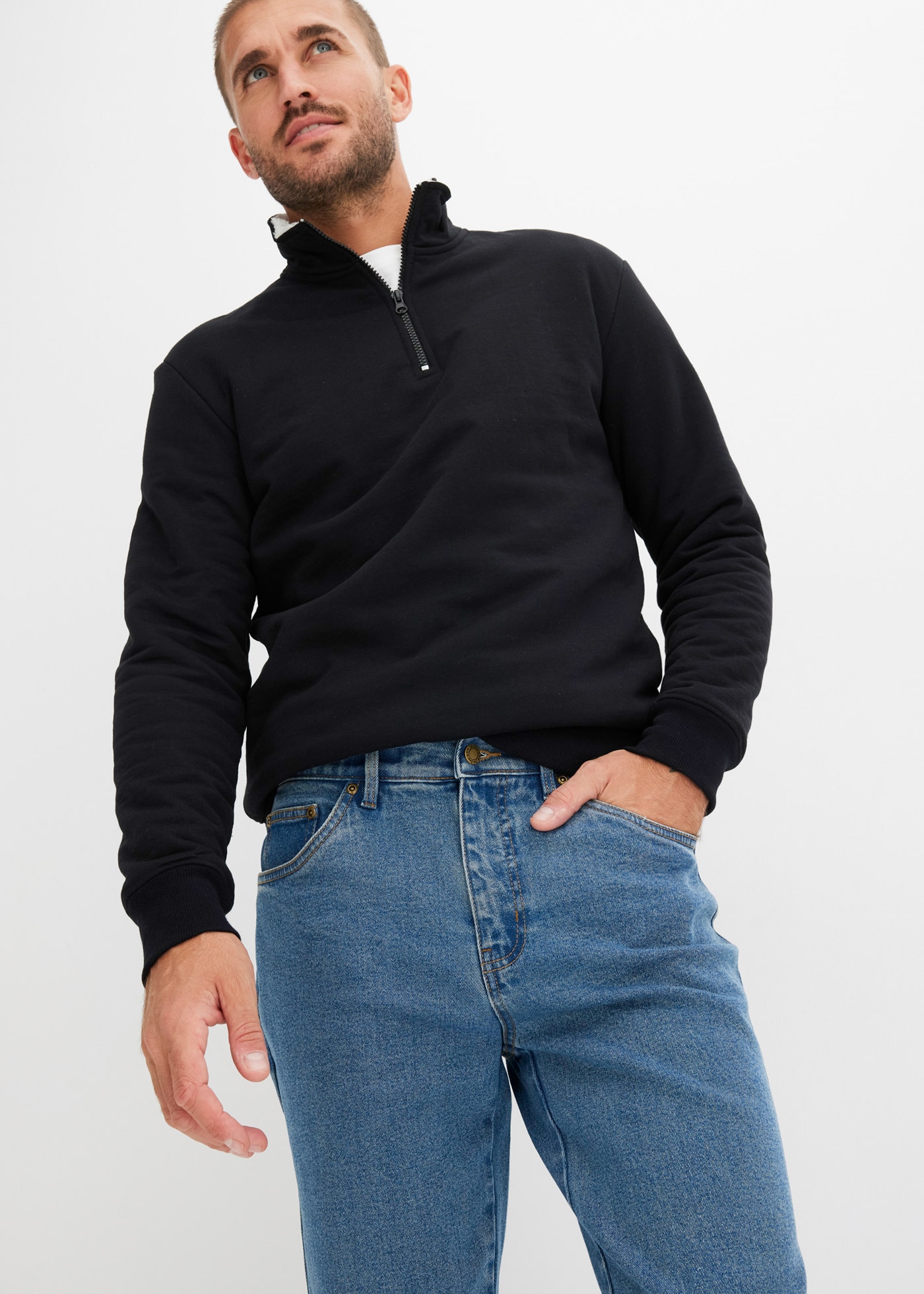 bonprix Gerade Jeans »Classic Fit Stretch-Jeans, Straight« klassische Passform, aus Baumwolle mit Elasthan