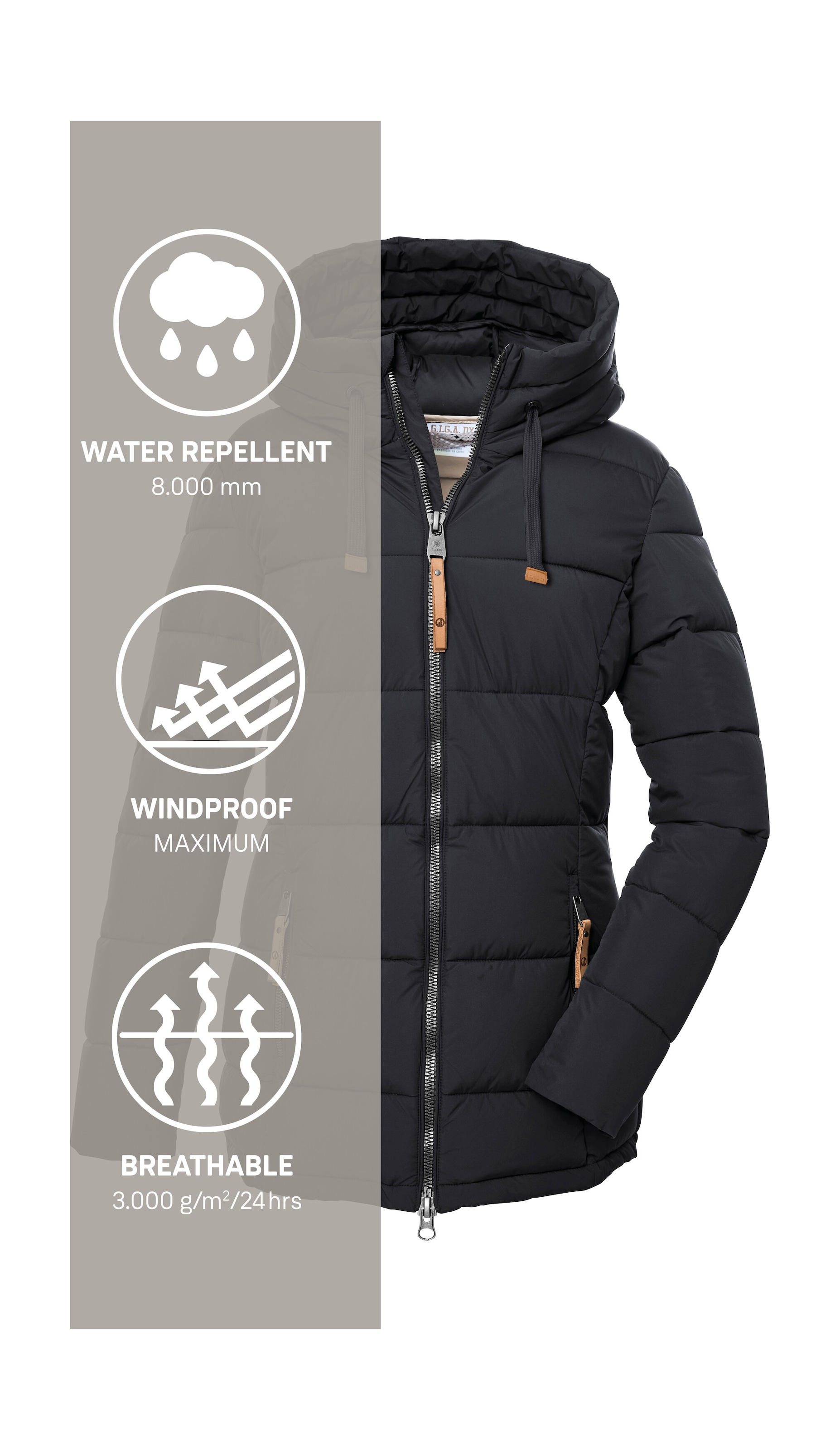 G.I.G.A. DX by killtec Steppjacke »GW 12 WMN QLTD JCKT« Steppjacke: wasserabweisend, atmungsaktiv, hoher Kragen, Kapuze