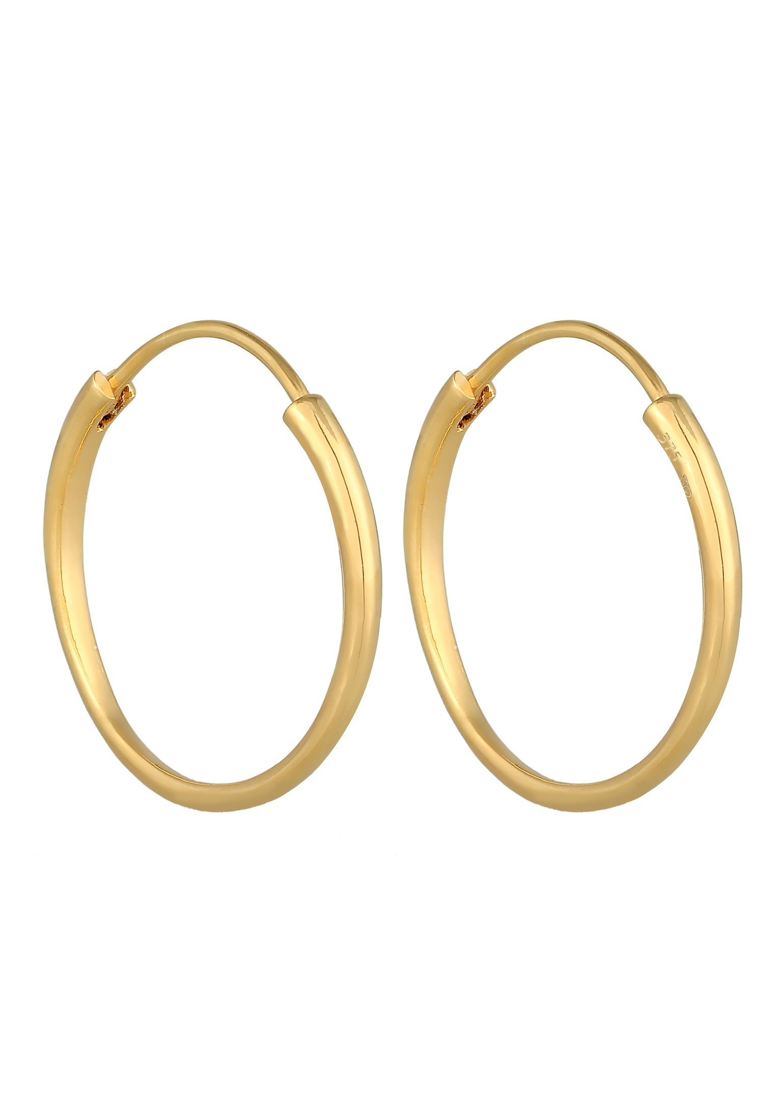 Elli Premium Paar Creolen »Ohrringe Creolen Ohrhänger Basic Klassik Rund 375 Gelbgold«