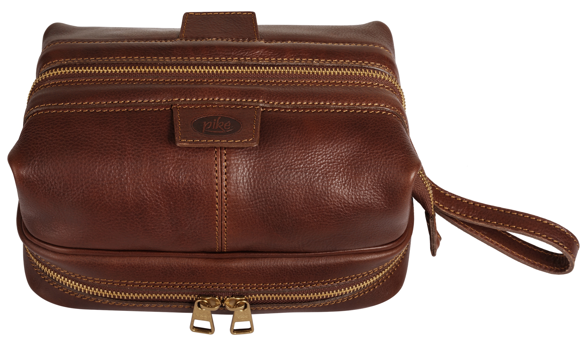 Piké Kulturbeutel echt Leder, Made in Italy