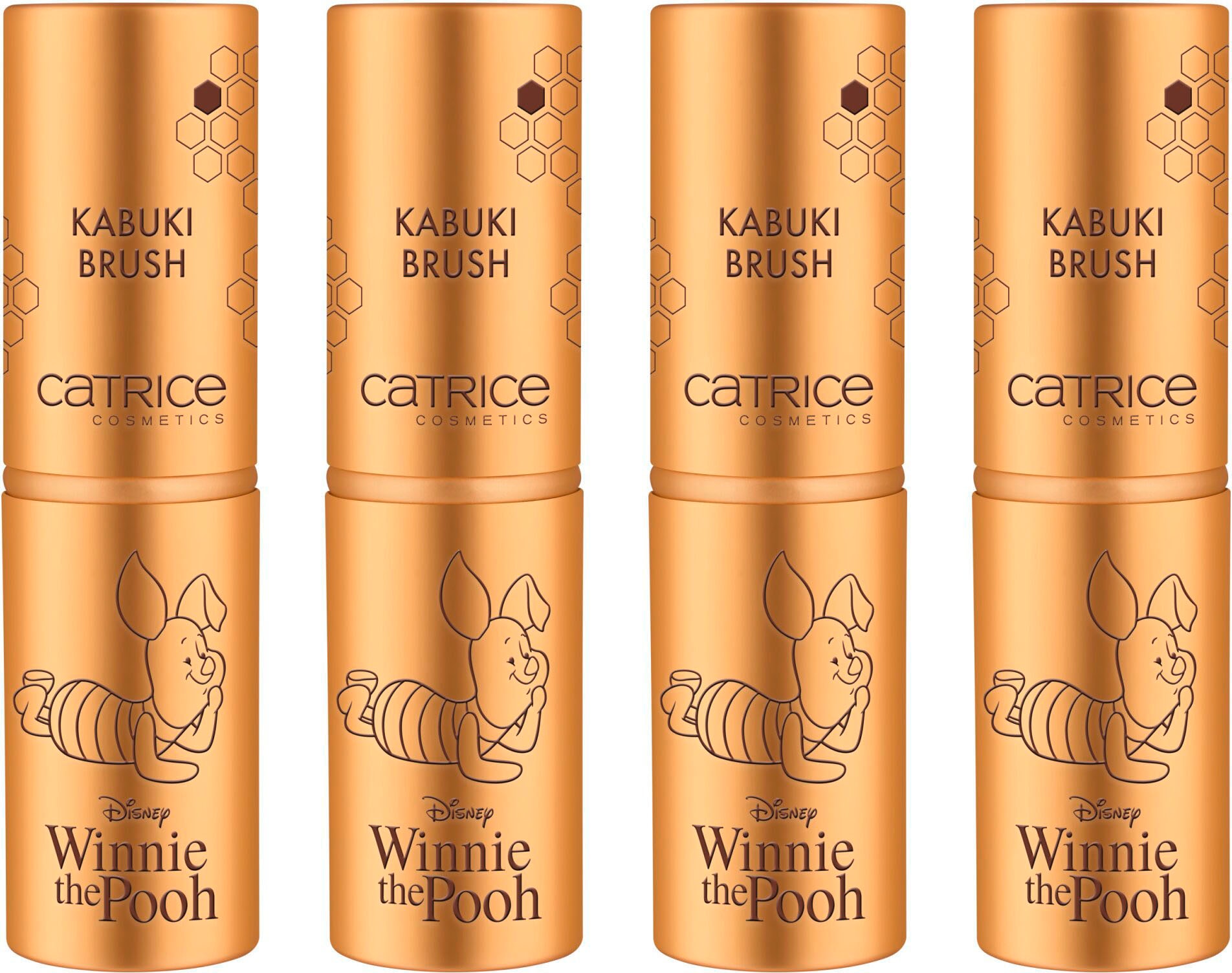 Catrice Puderpinsel »Disney Winnie the Pooh Kabuki Brush«, (Set, 4 tlg.), mit dichten Pinselhaaren