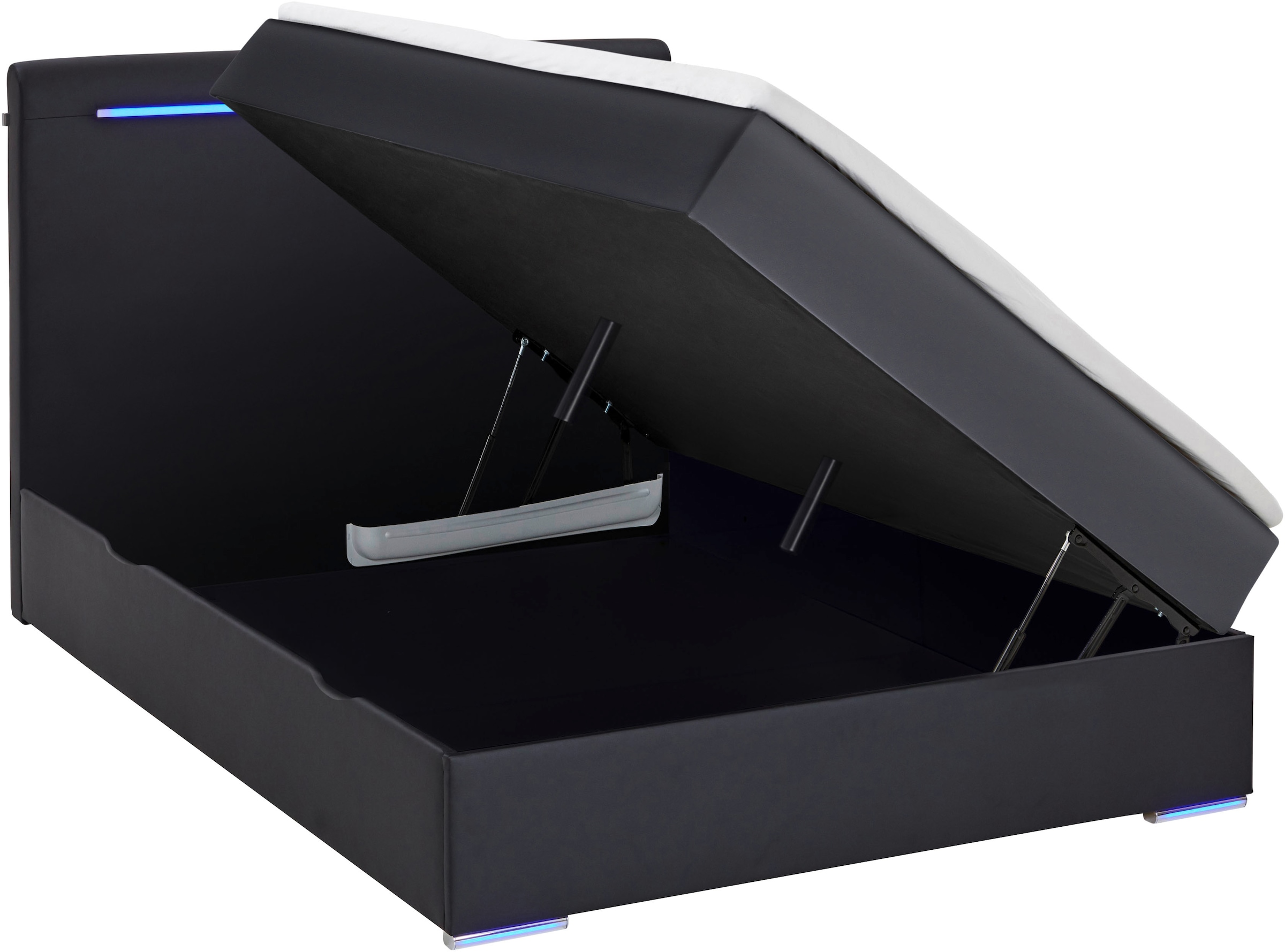 meise.möbel Boxbett »Candela inkl. Bettkasten, Topper & LED-Beleuchtung an Kopfteil & Füßen«