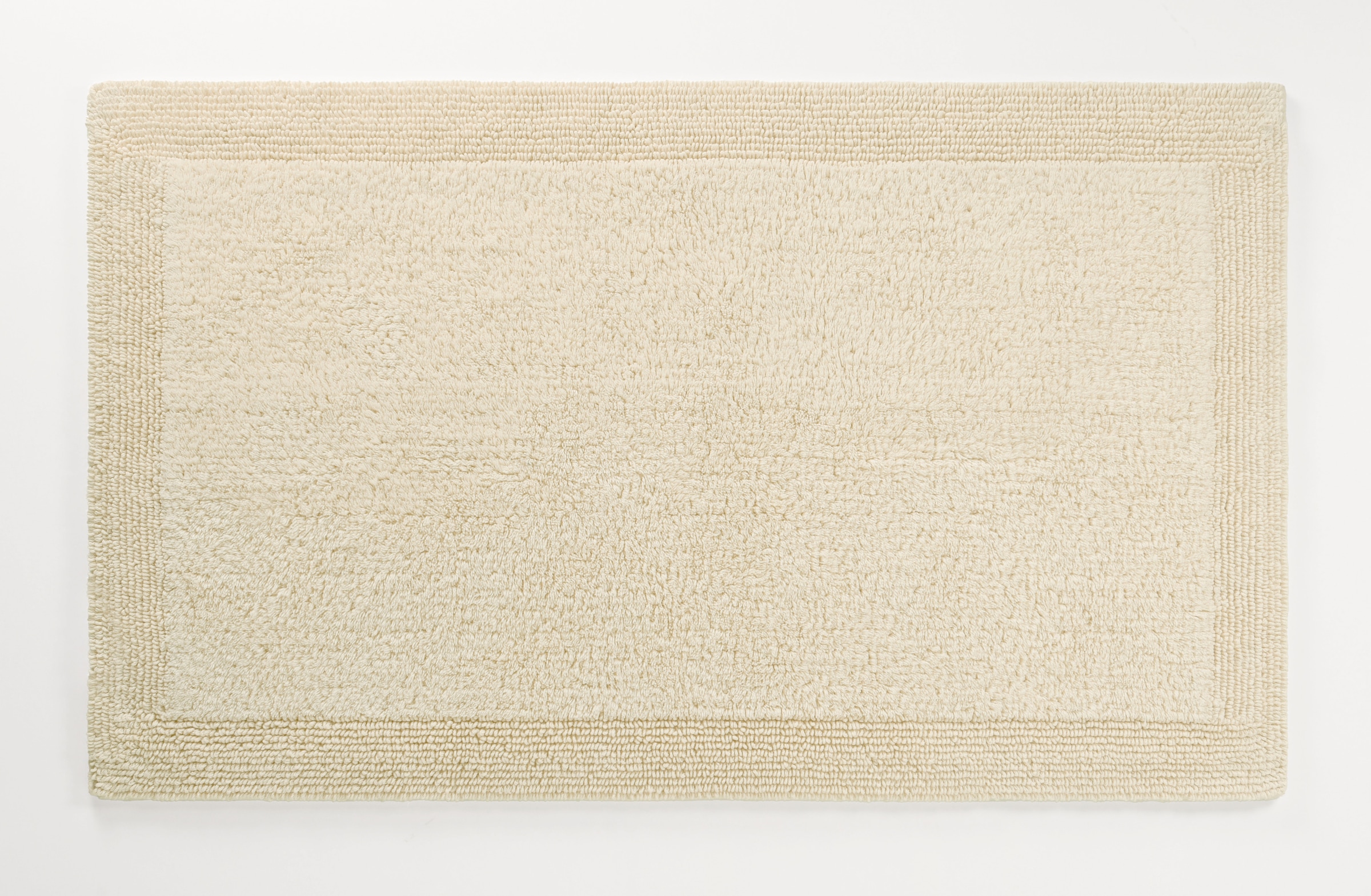my home Badematte »Kapra, Badvorleger, Badezimmer Teppich«, beidseitig nutzbar-fußbodenheizungsgeeignet-strapazierfähig, mit Bordüre, Badteppich, Badematte, Baumwolle