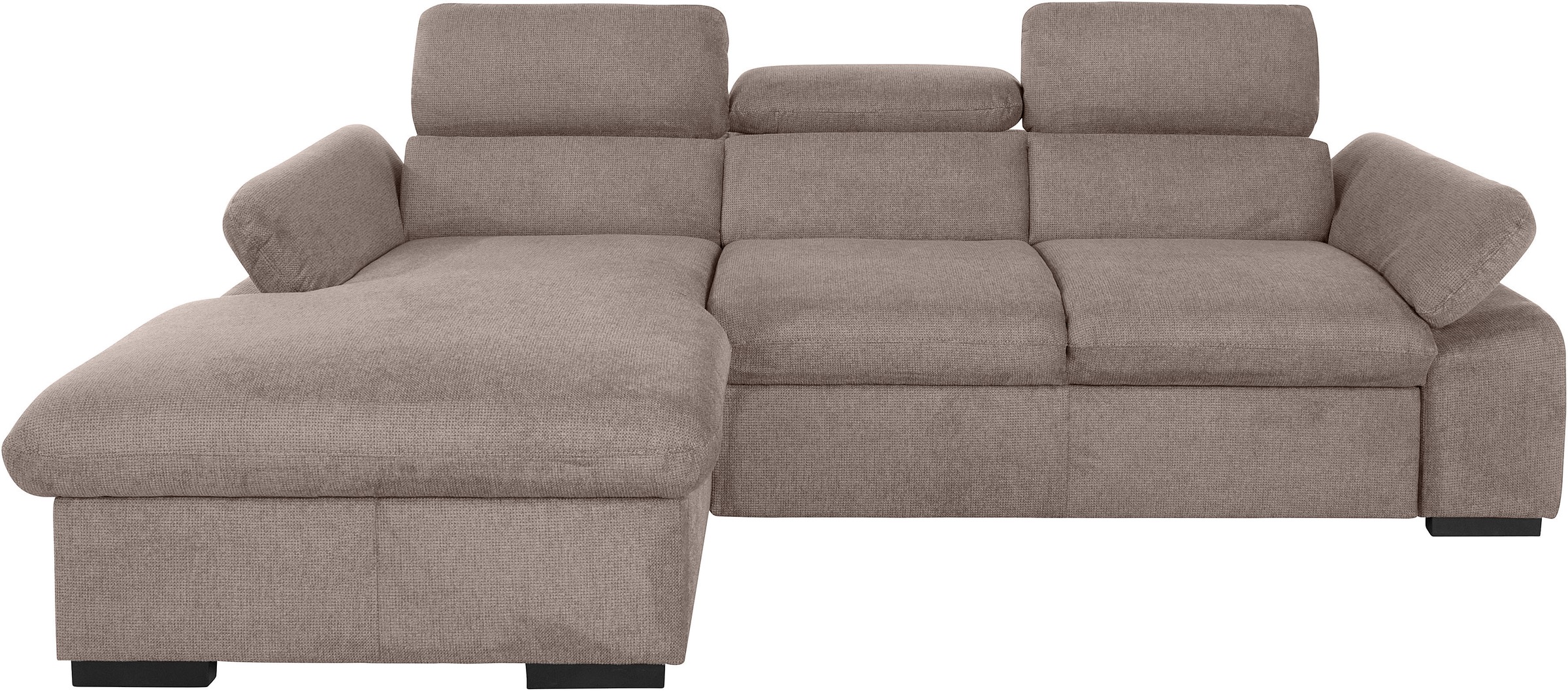 COTTA Ecksofa »Lola L-Form mit Kopfteilfunktion & Hocker«, (Set, mit Hocker), wahlweise mit Bettfunktion, Bettkasten & Armteilverstellung