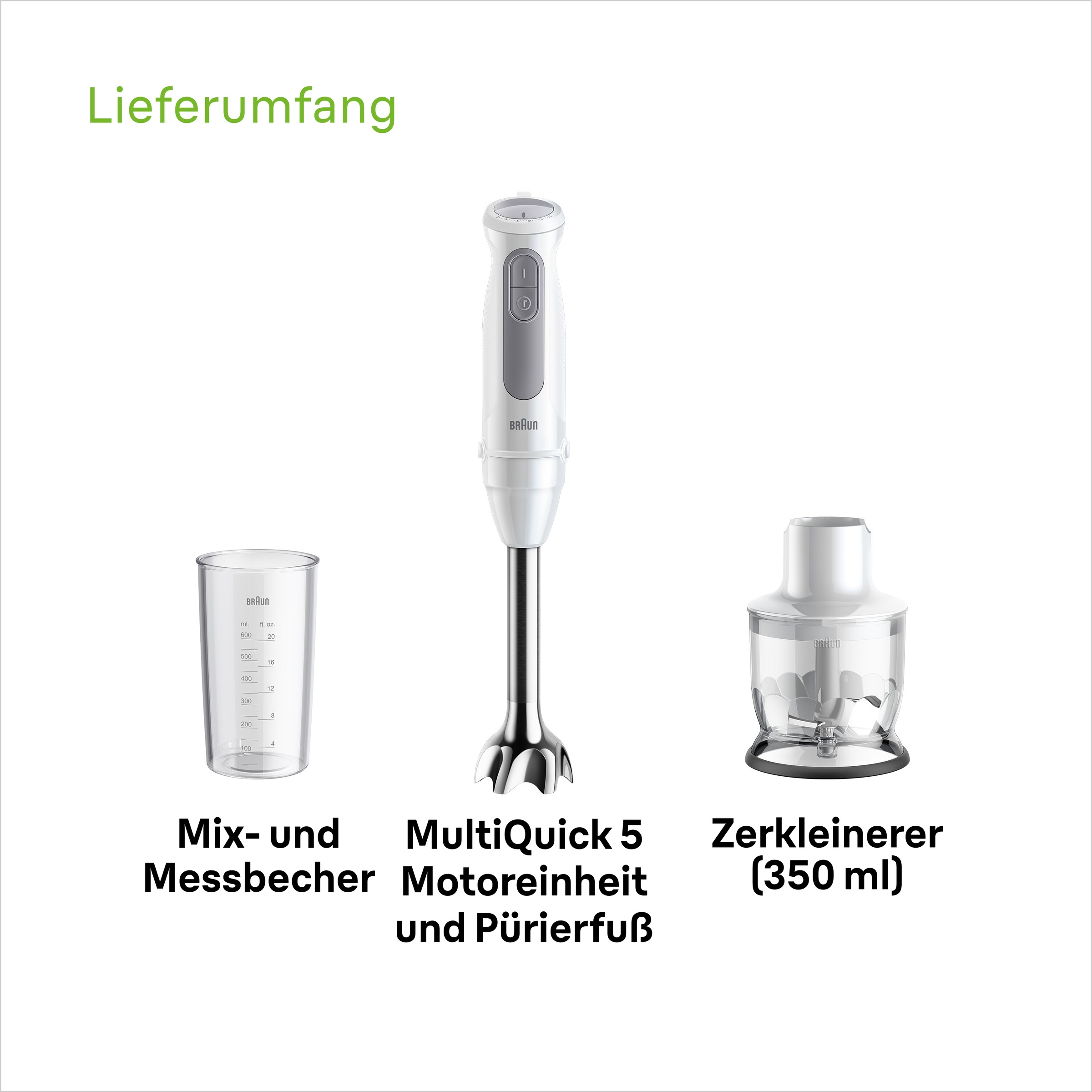 Braun Stabmixer »MultiQuick MQ 50201 M«, 1000 W