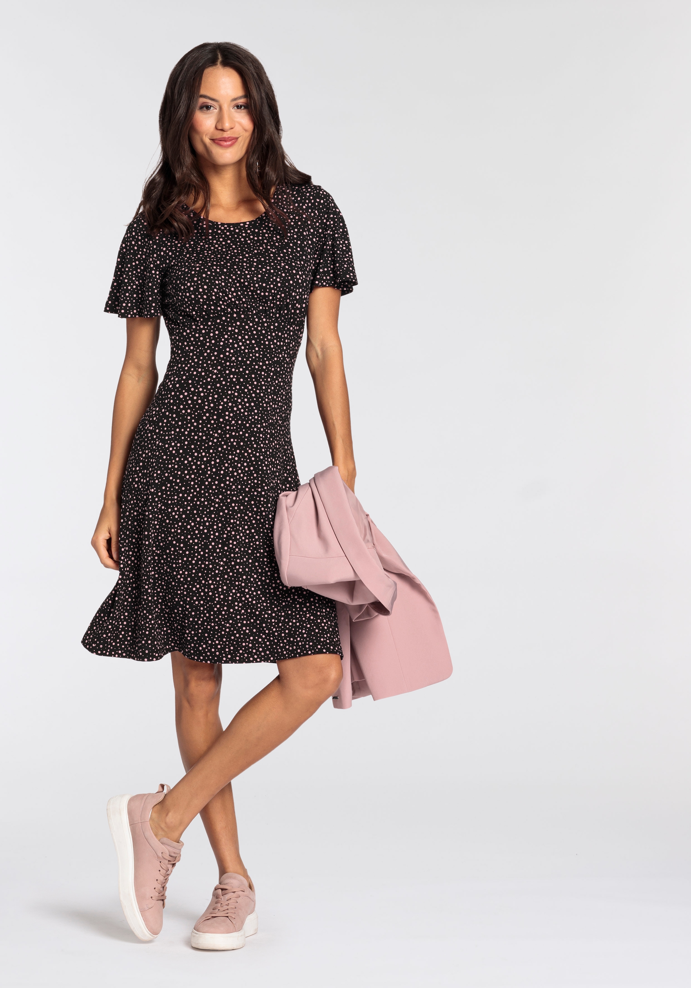 Laura Scott Sommerkleid, kurzes Kleid, femininer Look, aus Single-Jerseystoff, halbarm