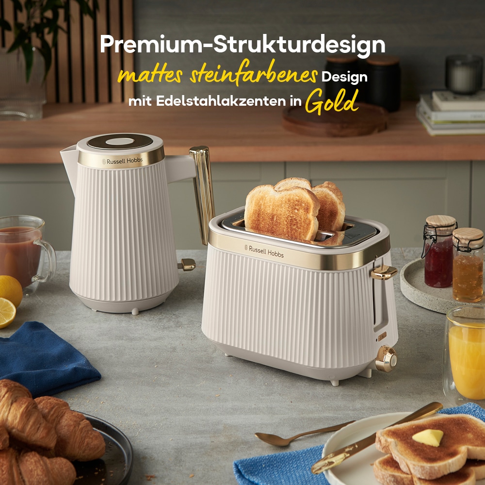 RUSSELL HOBBS Toaster »Brontë Stone 26761-56« 980 W 2 extra breite Toastschlitze, 6 Bräunungsstufen, matt, Auftaufunktion