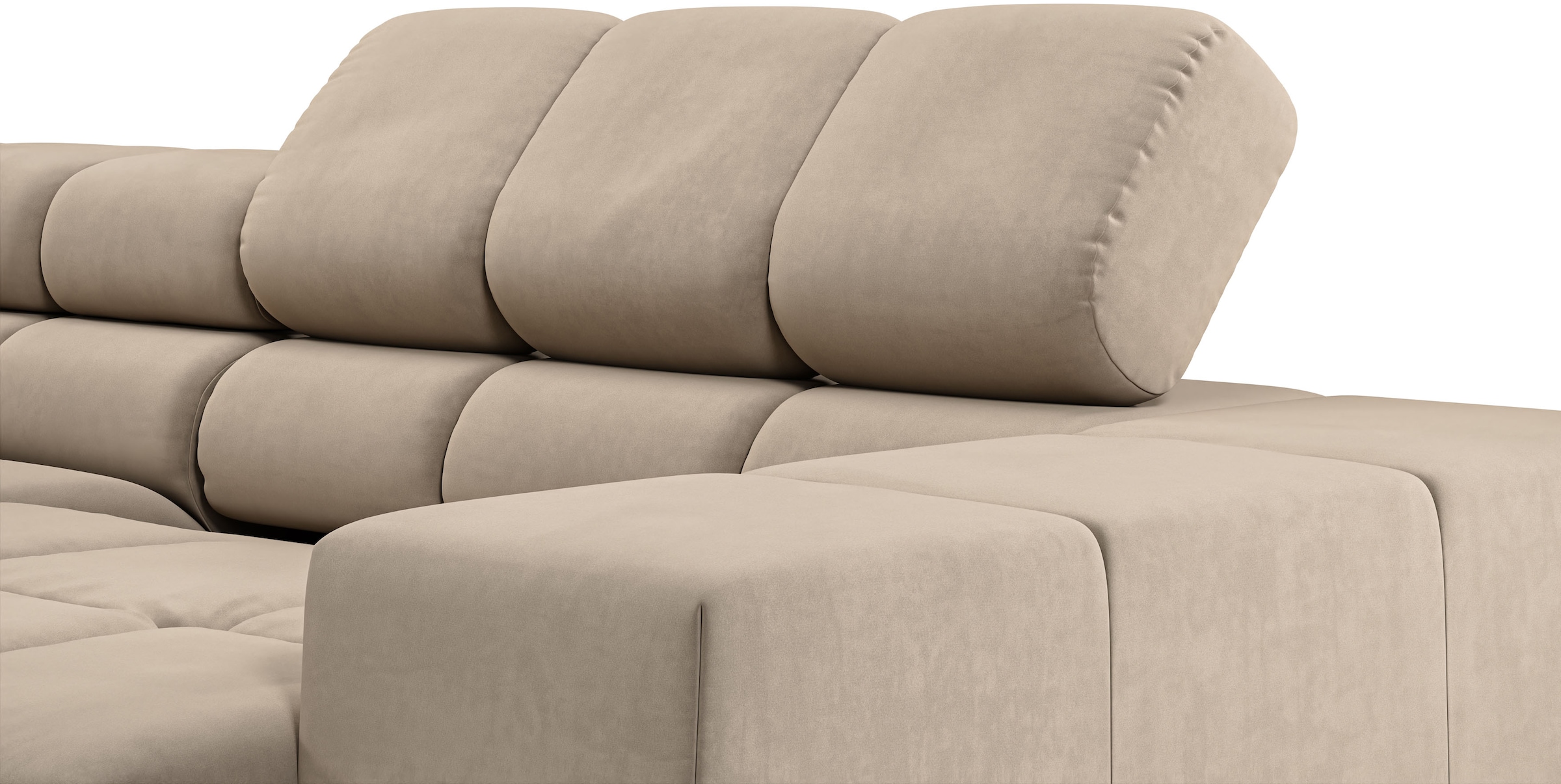 INOSIGN Ecksofa »Ancona, incl. Kopfteilverstellung + 3 Zierkissen, L-Form, bequem«, wahlweise motorische Sitztiefenverstellung, B/T(H: 249/215/70 cm