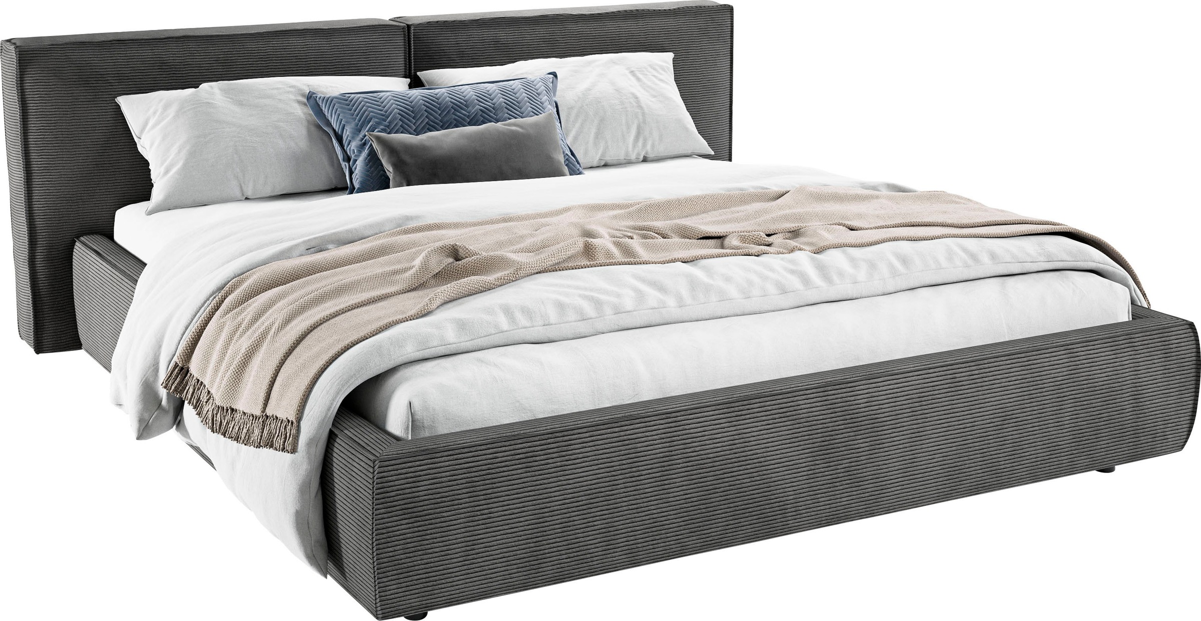 Home affaire Polsterbett »Adrina mit Biesenoptik, Feincord und Luxus-Microfaser« bis 280kg, auch in Überlänge 220 cm, 4 Breiten bis 200cm