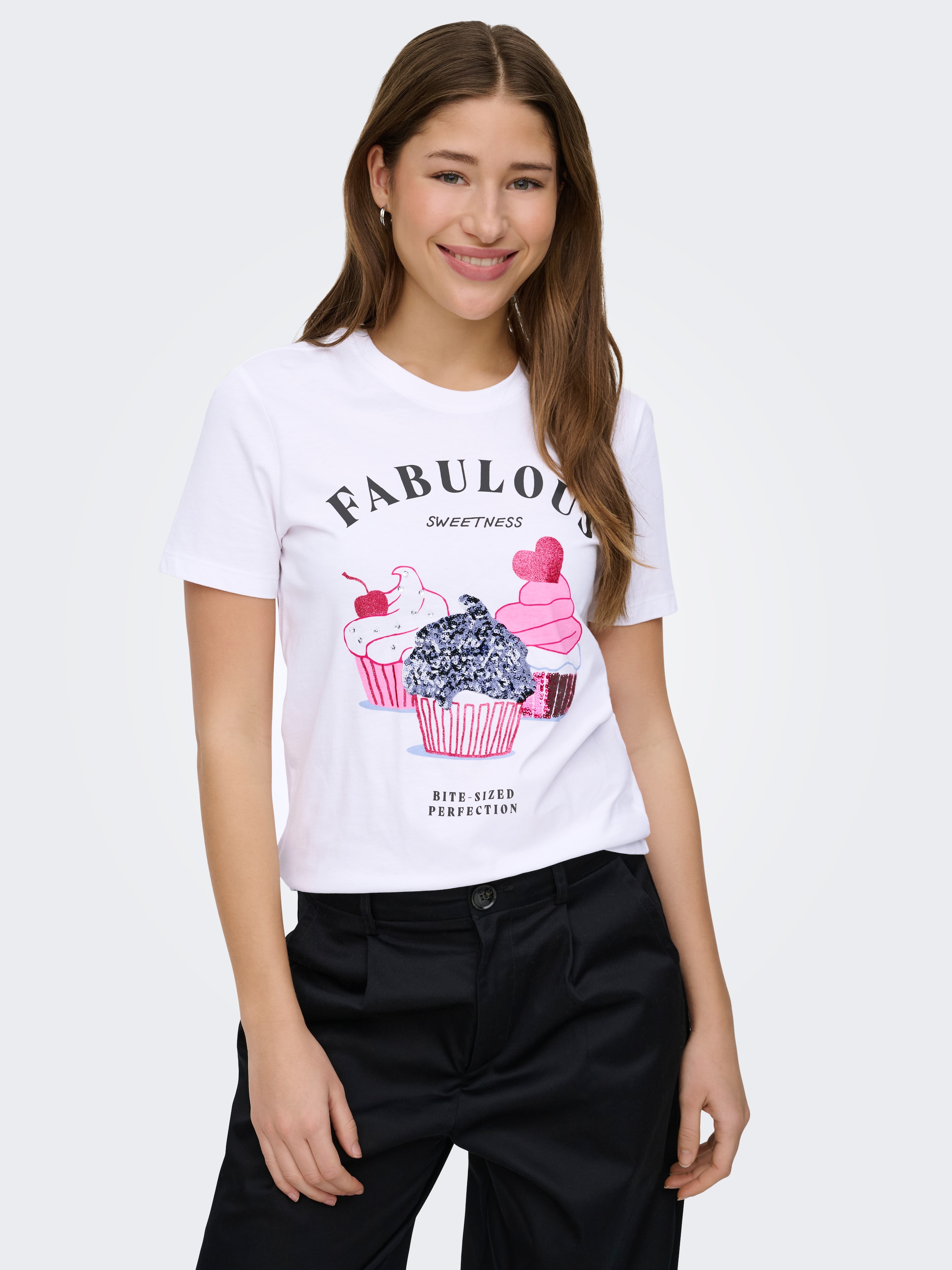 ONLY Kurzarmshirt »ONLKITA LIFE S/S TOP BOX JRS« Baumwolle, regular fit, Rundhals