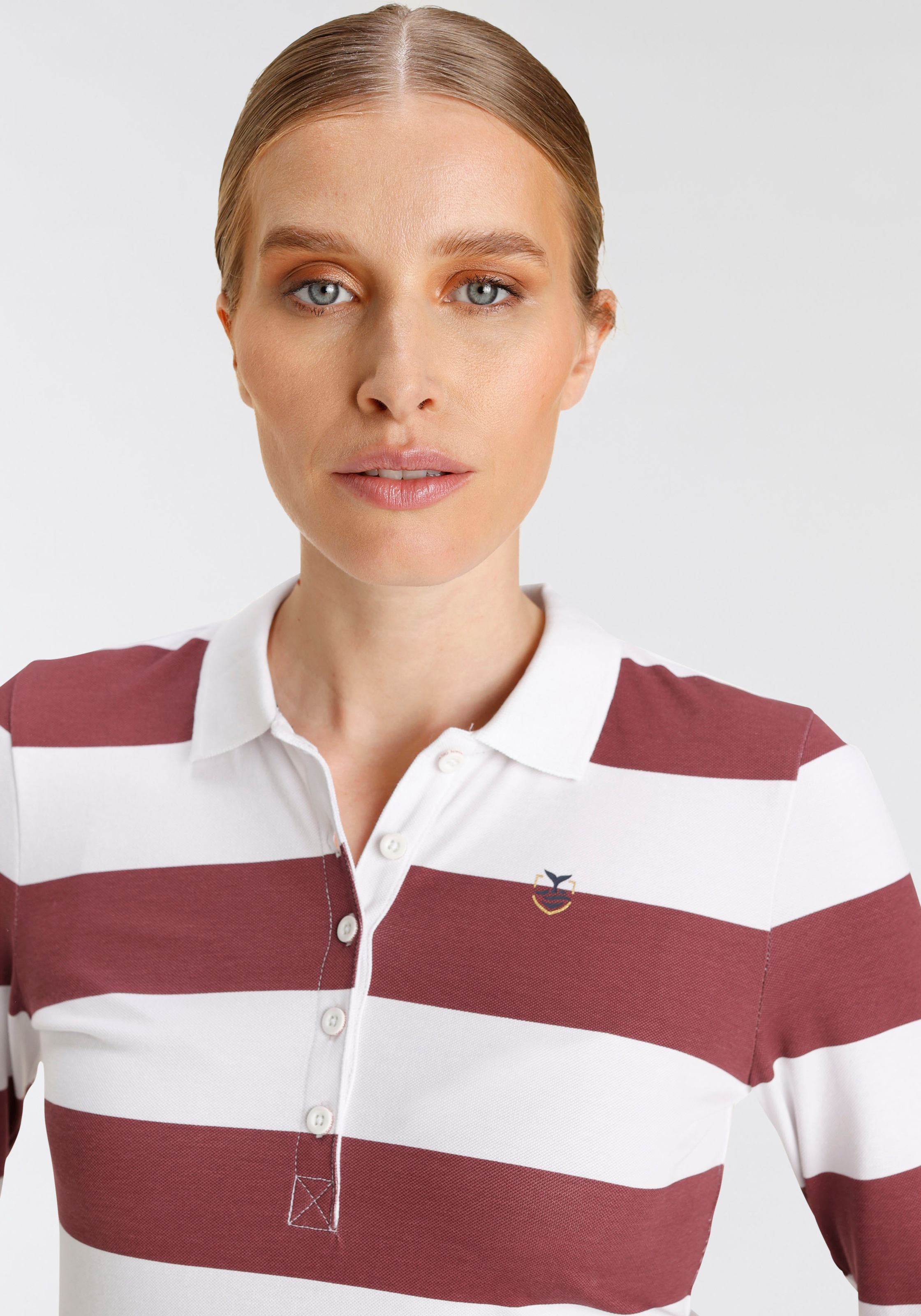 DELMAO Langarm-Poloshirt, mit sportiven Blockstreifen - NEUE MARKE! online  bei OTTO