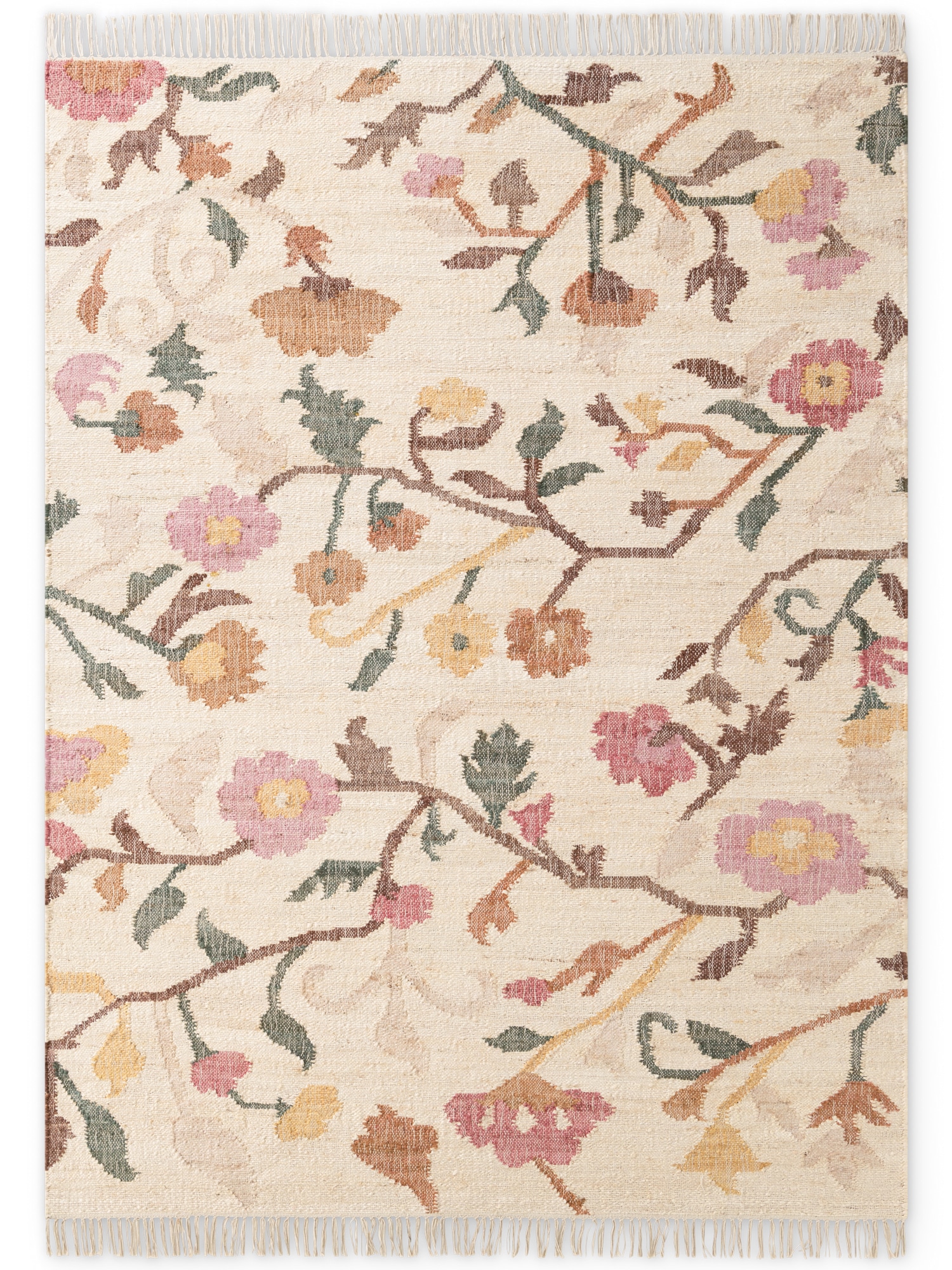 ELLE DECORATION Teppich »Kelim Violette« rechteckig 3 mm Höhe Jute, Baumwolle, Natur, Handgewebt, Kelim, orientalisch, Boho