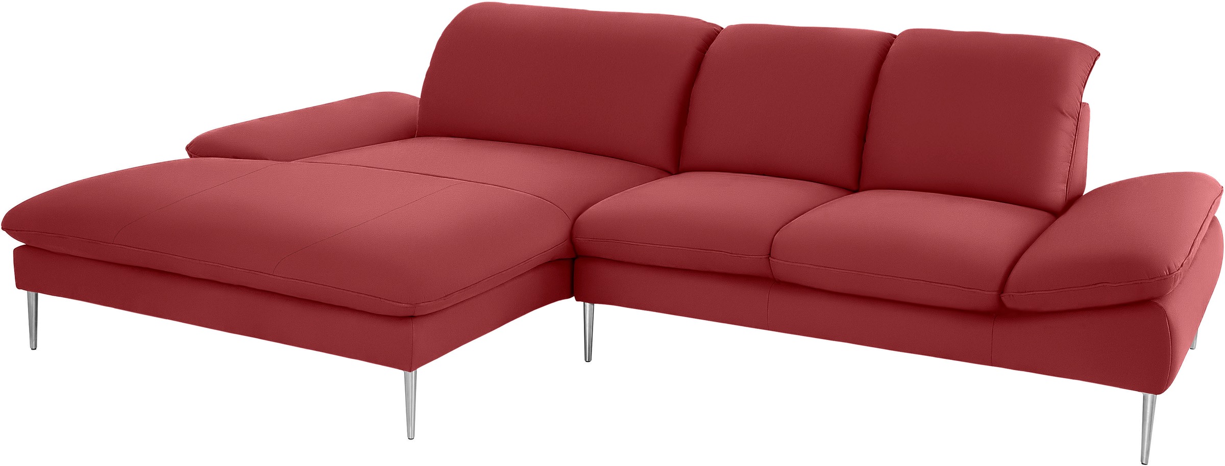 W.SCHILLIG Ecksofa »enjoy&MORE, Designsofa, elegant und bequem, L-Form«, mit Sitztiefenverstellung, Füße Chrom glänzend, Breite 310 cm