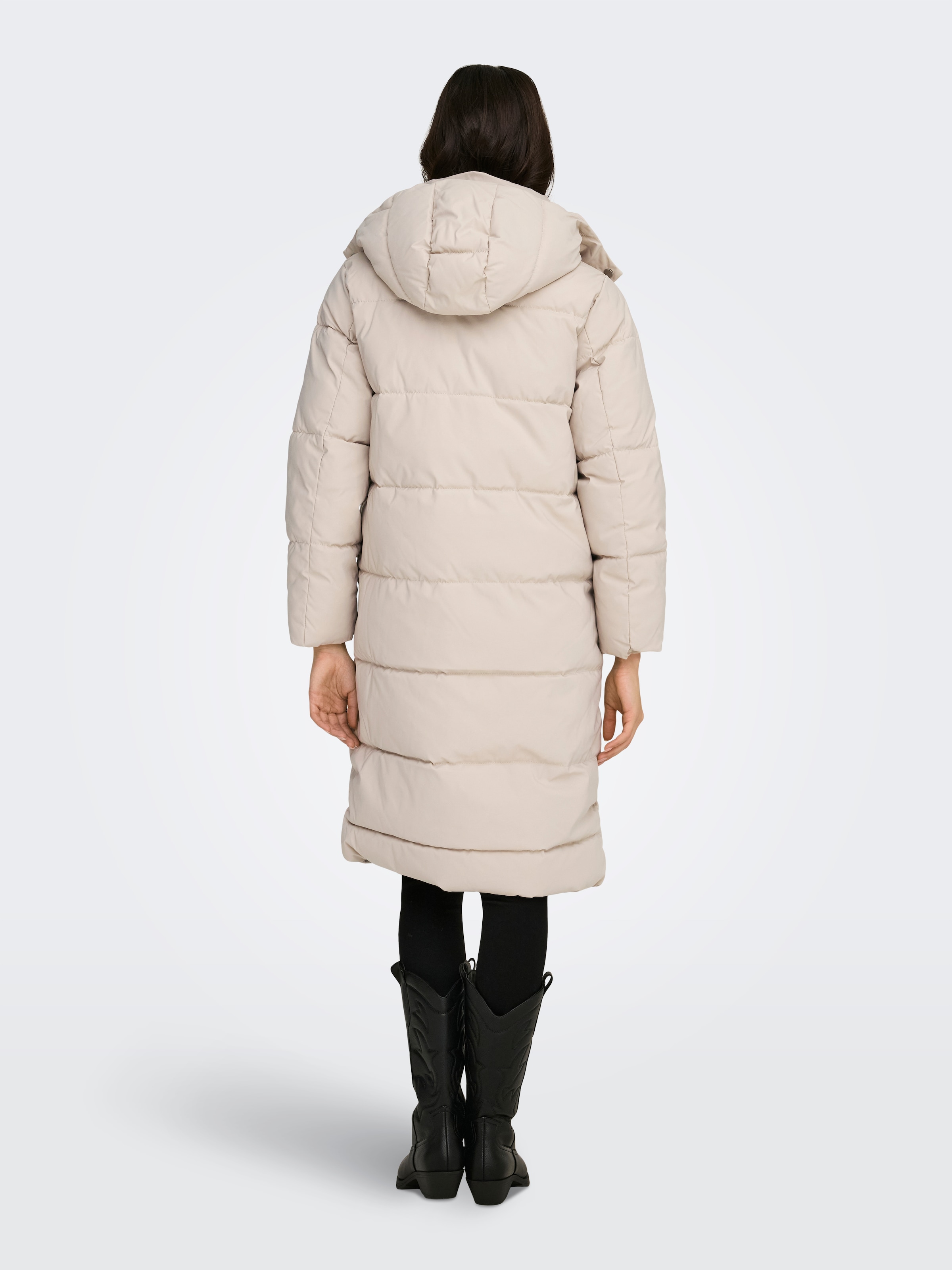 JDY Steppmantel »JDYMAJA LONG PADDED JACKET OTW YFM NOOS« mit Kapuze, verdeckter Reißverschluss
