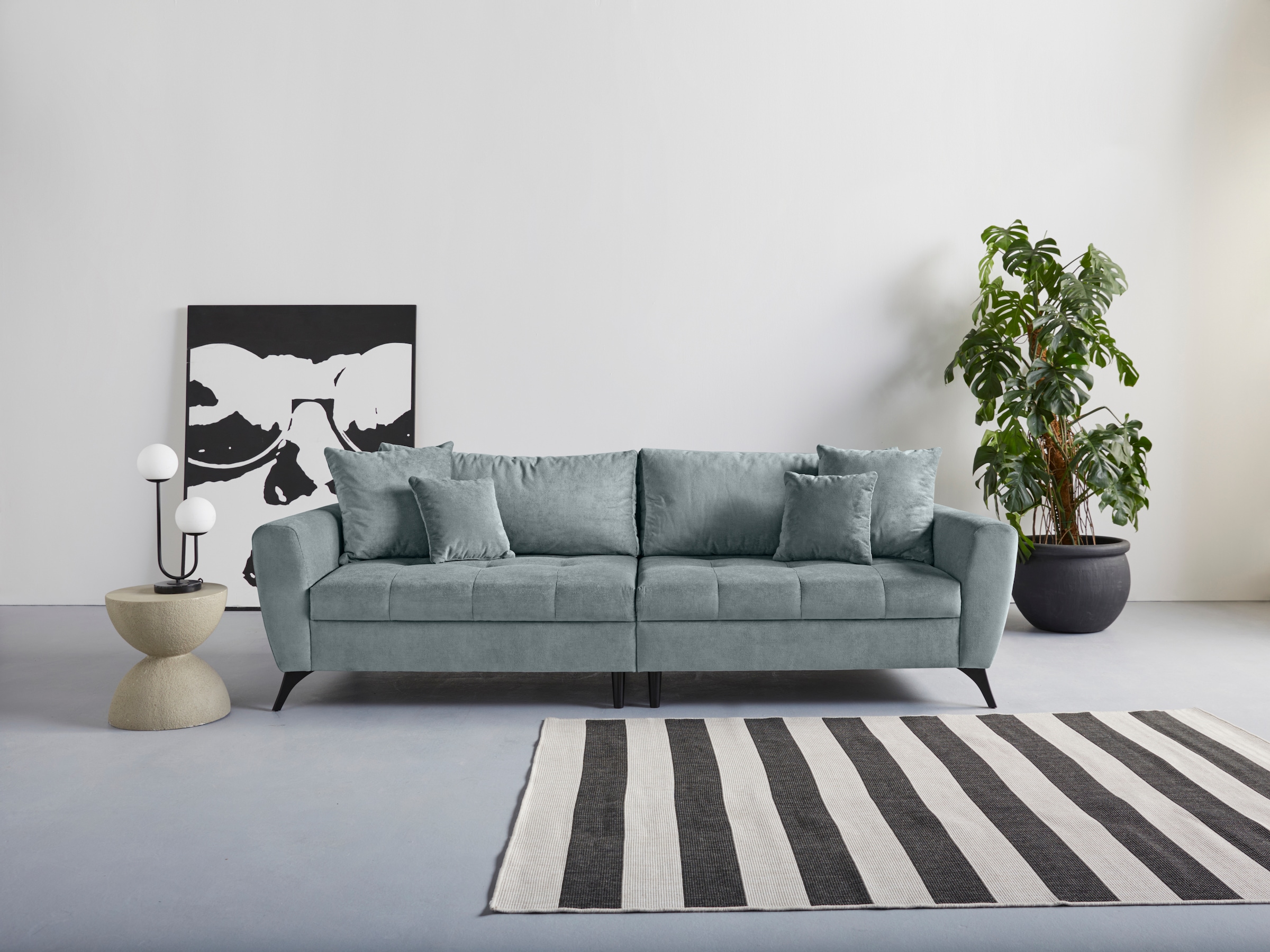 INOSIGN Big-Sofa »Lörby«, auch mit Aqua clean-Bezug, feine Steppung im  Sitzbereich, lose Kissen bei OTTO