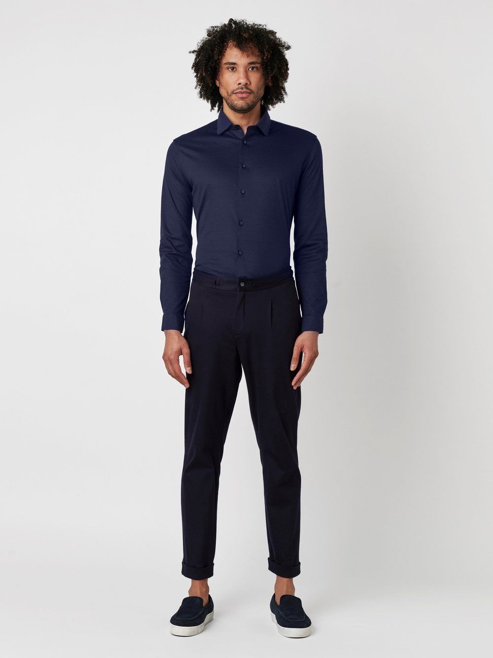 DESOTO Langarmhemd »Jerseyhemd Casual Kent langarm«, Flexibler Stretch