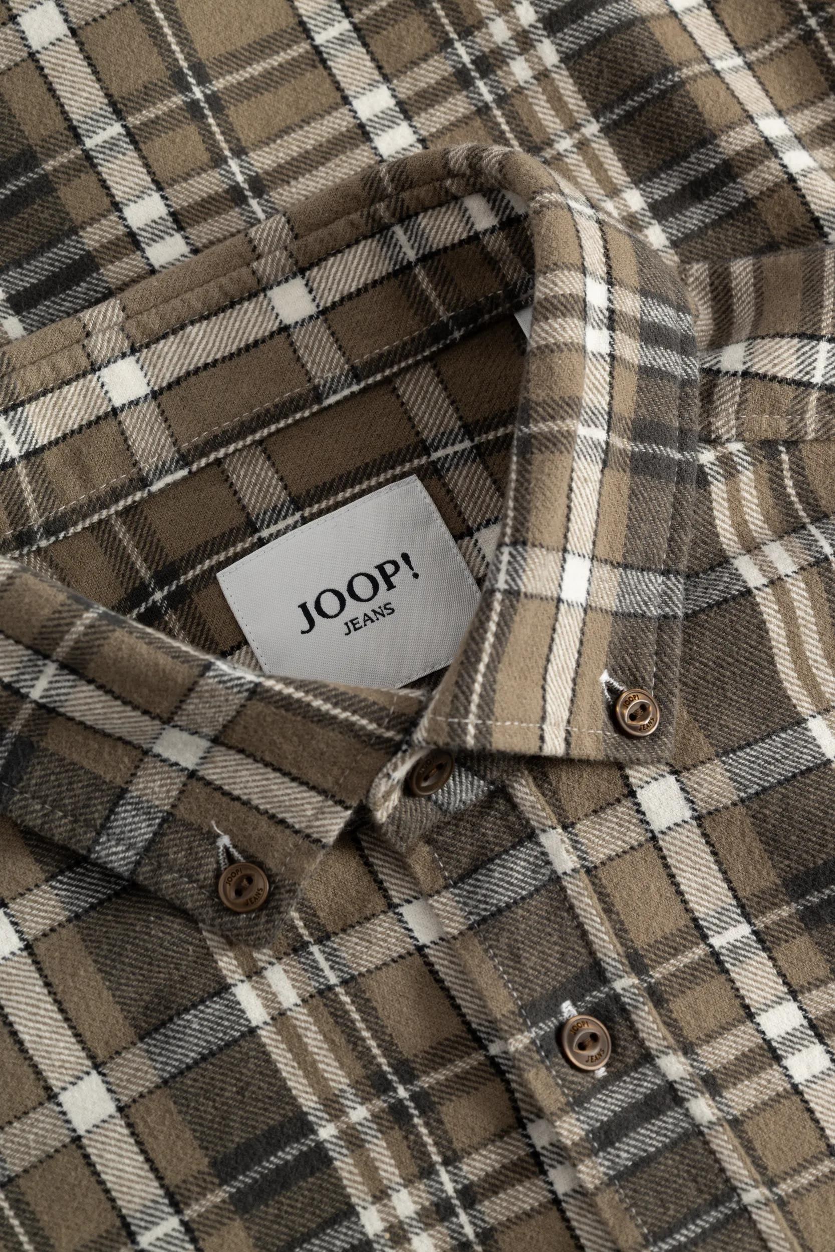 Joop Jeans Langarmhemd »Hali« kariert, Button-down-Kragen