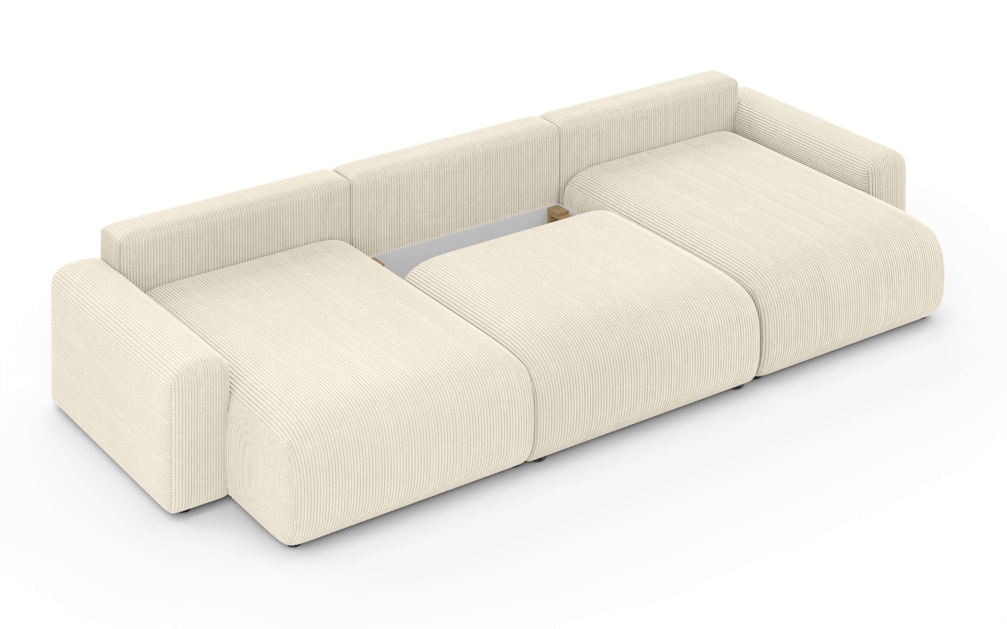 Home affaire Wohnlandschaft »LAKESIDE mit Bettfunktion und Bettkasten, Maße B/T/H: 332,5/142/84 cm« U‑Form mit vielen Kissen und Wellenunterfederung