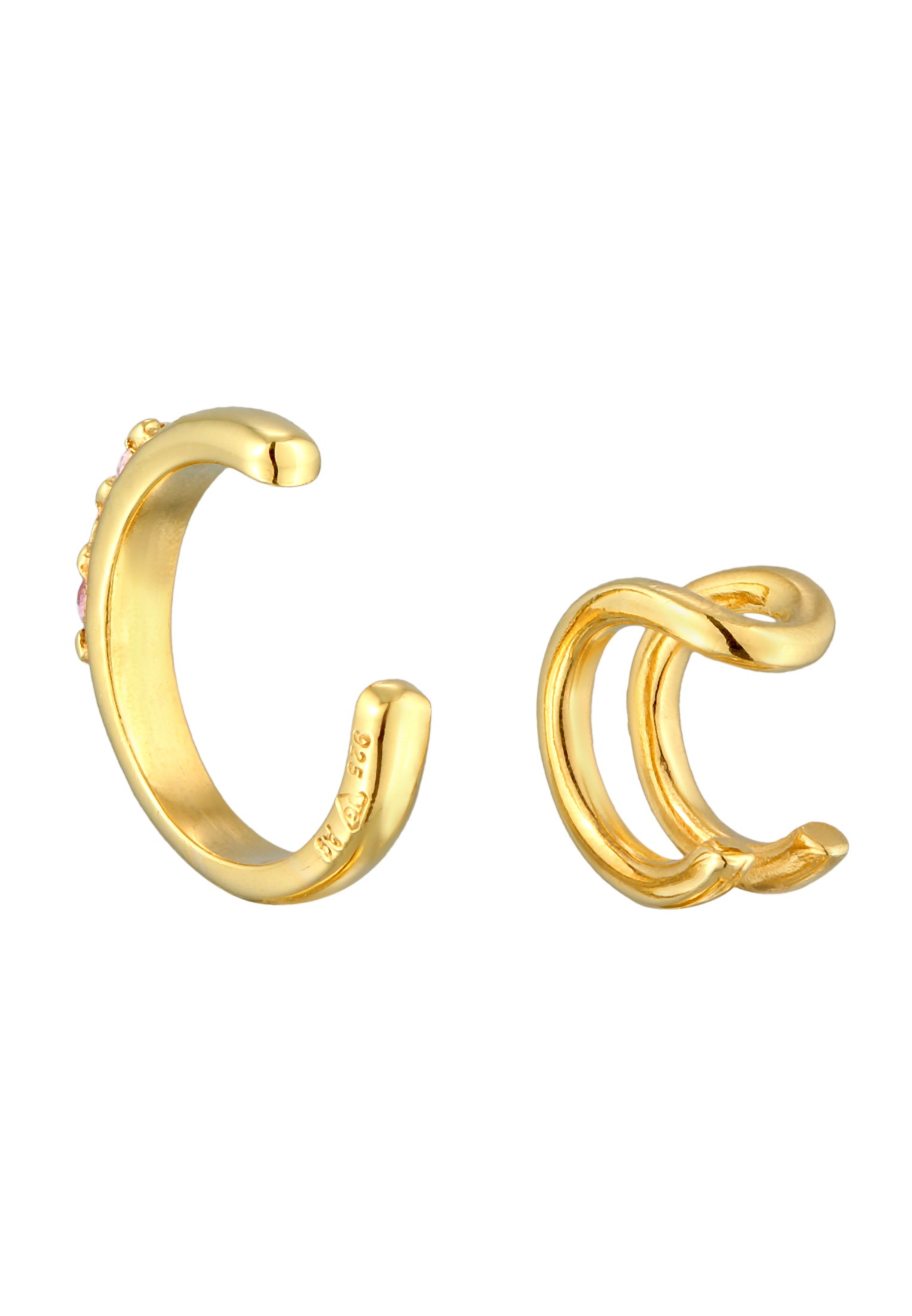 HAZE & GLORY Paar Ohrklemmen »Ohrringe Earcuff Set Glam 925 Silber vergoldet«