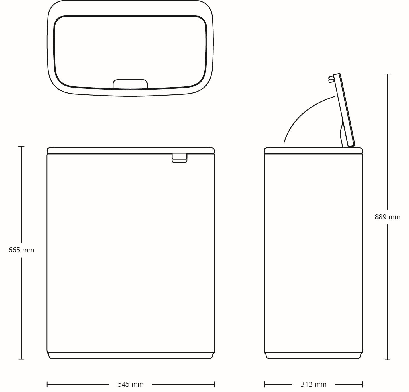 Brabantia Mülleimer »Bo Touch Bin, 2 x 30L«, Soft-Touch-Öffnungssystem