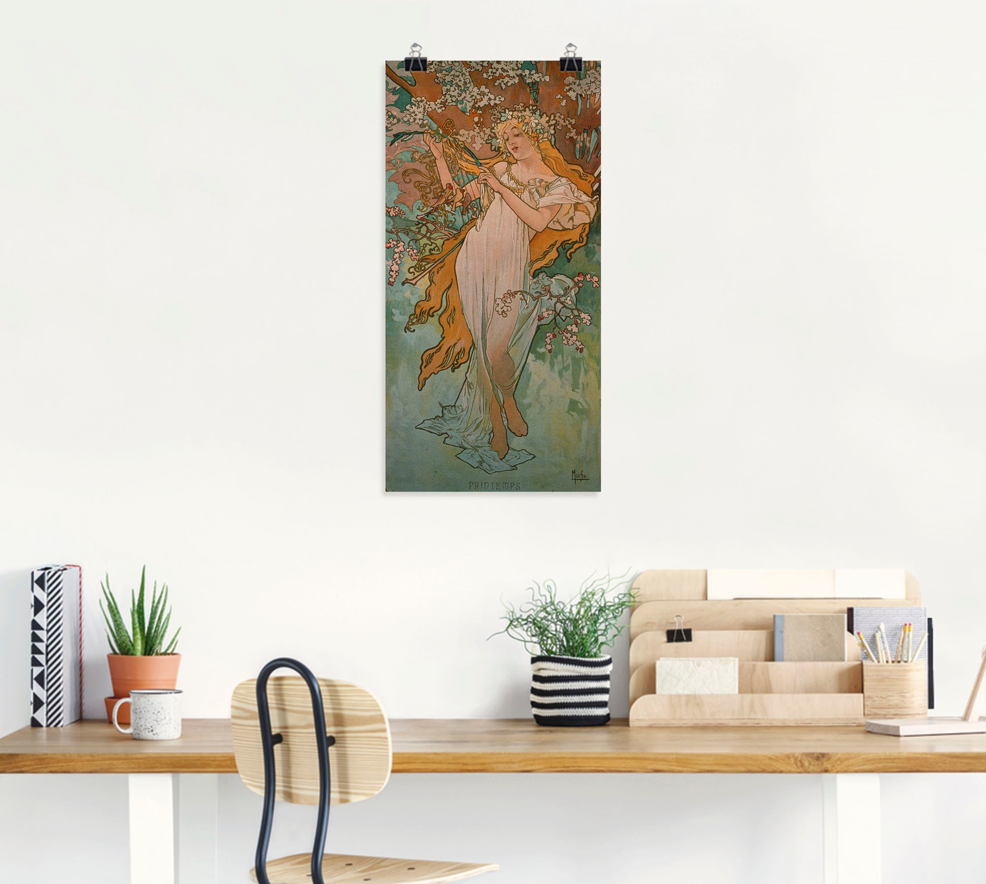 Artland Kunstdruck »Jahreszeiten: Frühling. 1896.«, Frau, (1 St.), als Alubild, Leinwandbild, Wandaufkleber oder Poster in versch. Größen