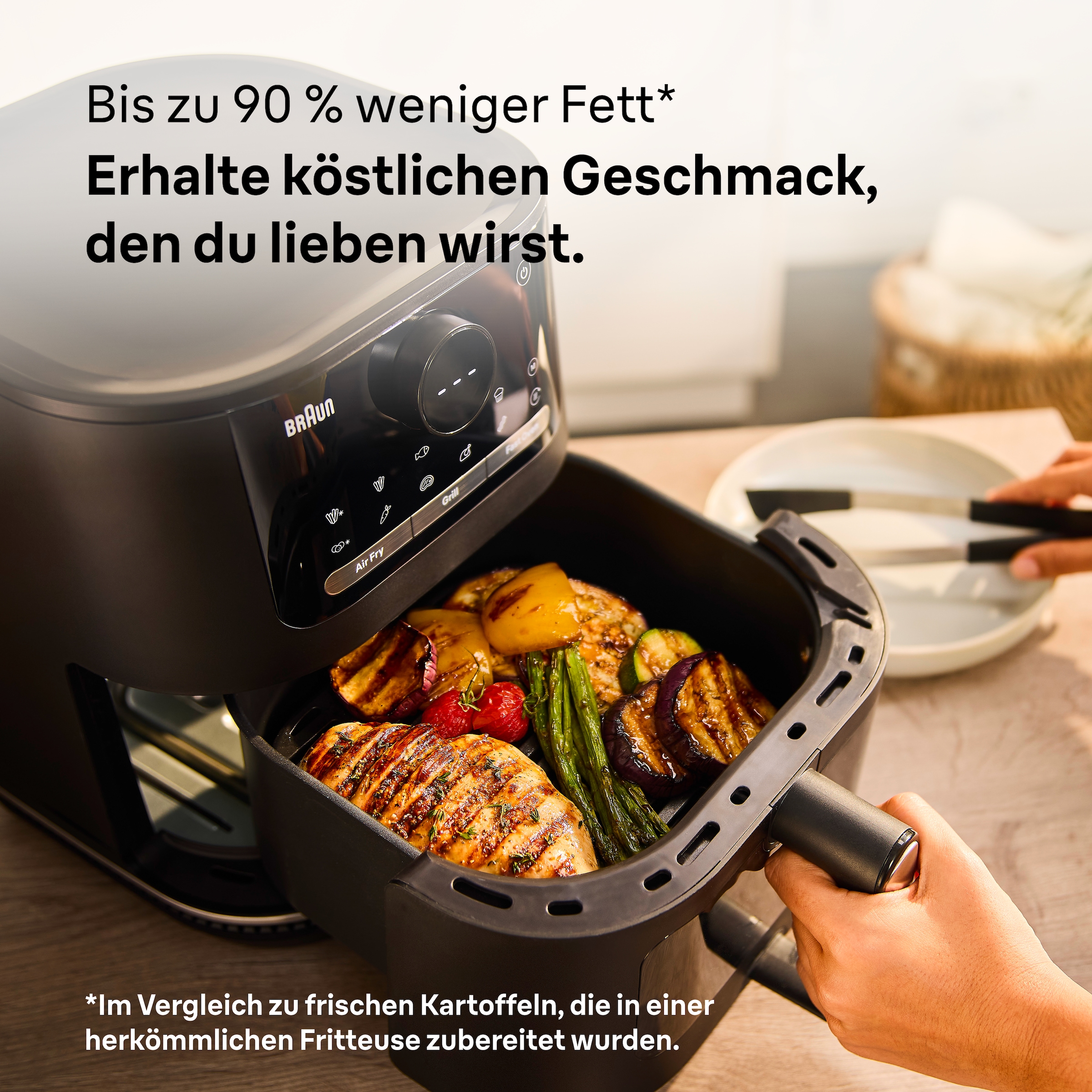 Braun Heißluftfritteuse »MultiFry HF 5073I BK schwarz«, 2000 W, mit Programmablaufanzeige und Restzeitanzeige