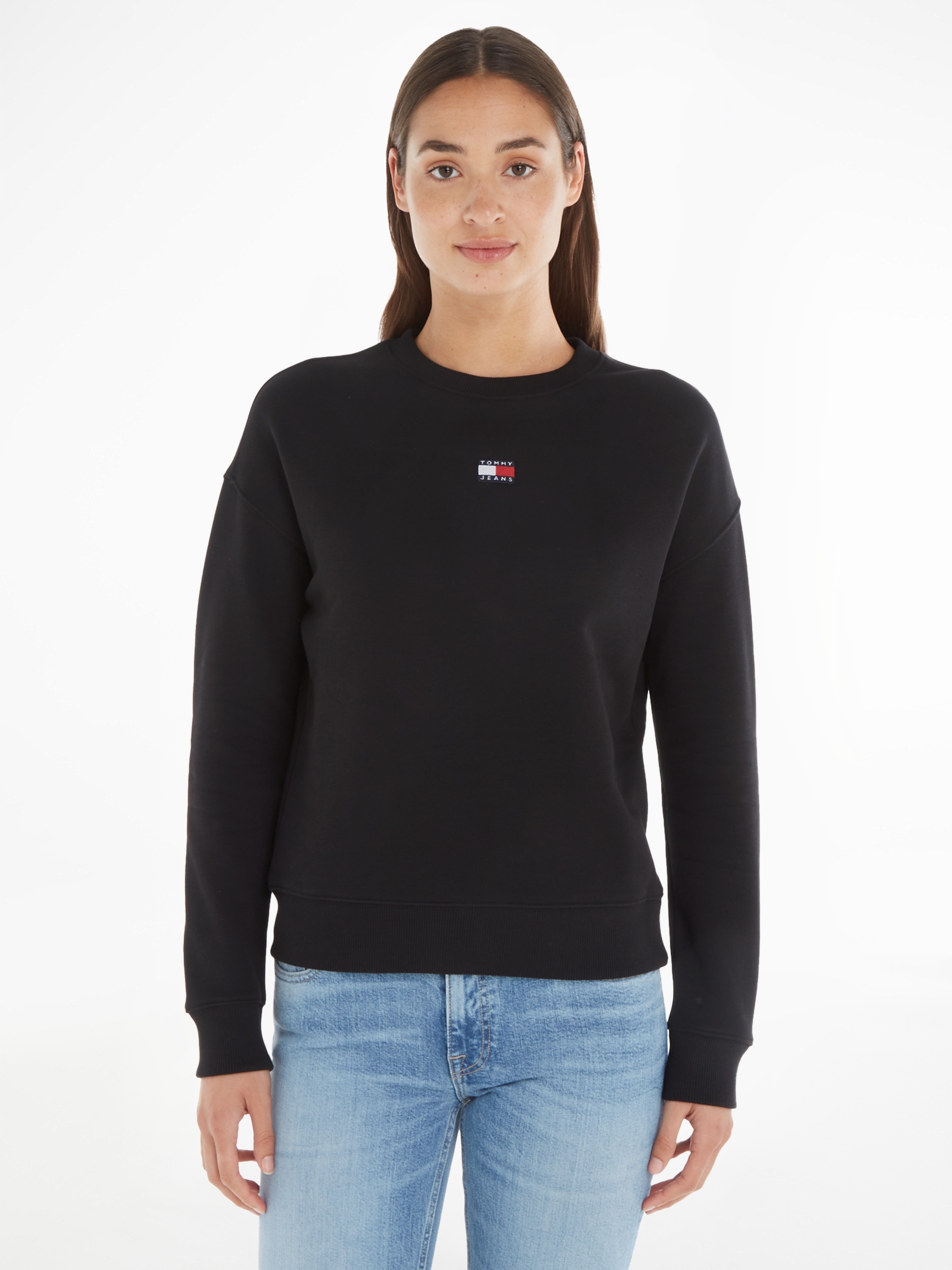 Sweatshirt, mit Dropshoulder-Design und Frontlogo