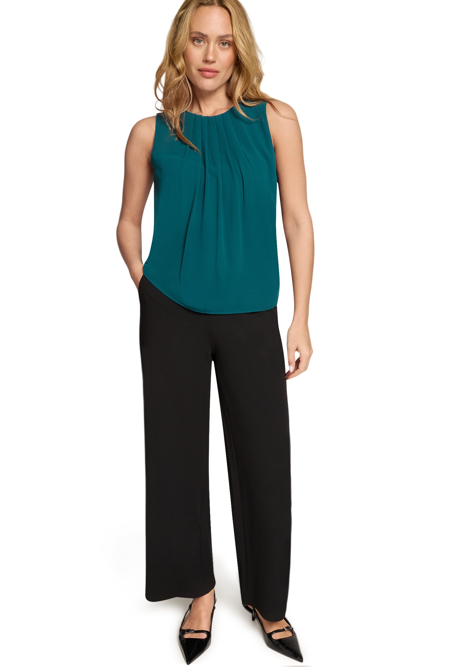 Zero Blusentop »Blusentop mit Rundhalsausschnitt«