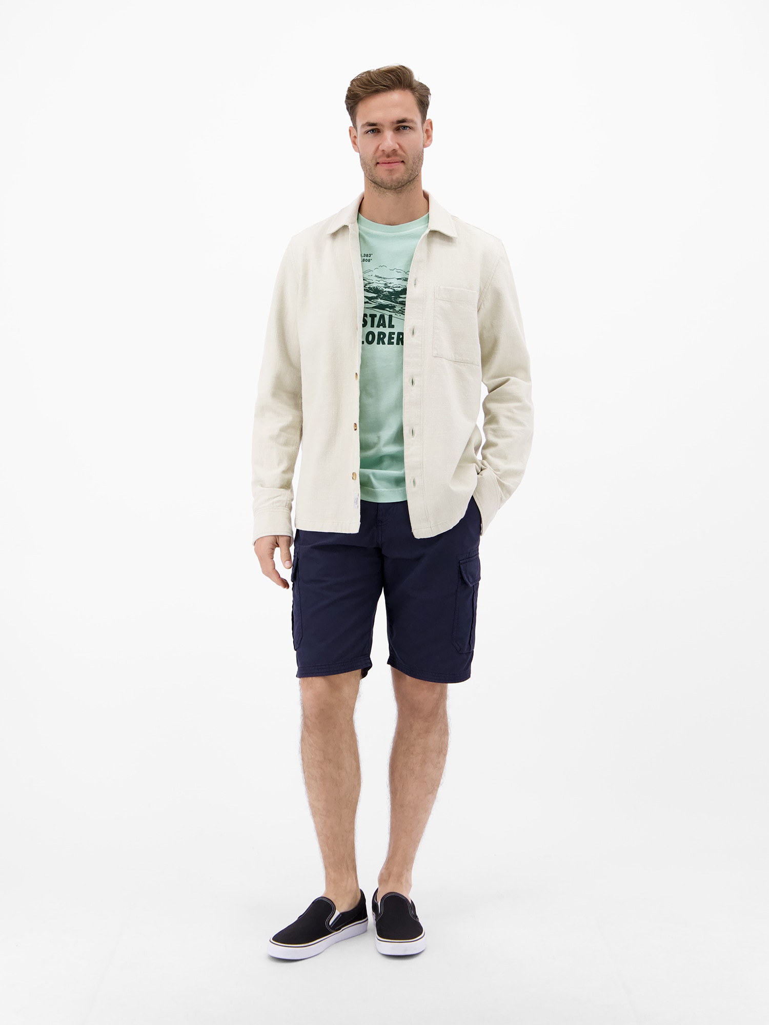 LERROS T-Shirt »T-Shirt mit O-Neck und Frontprint«