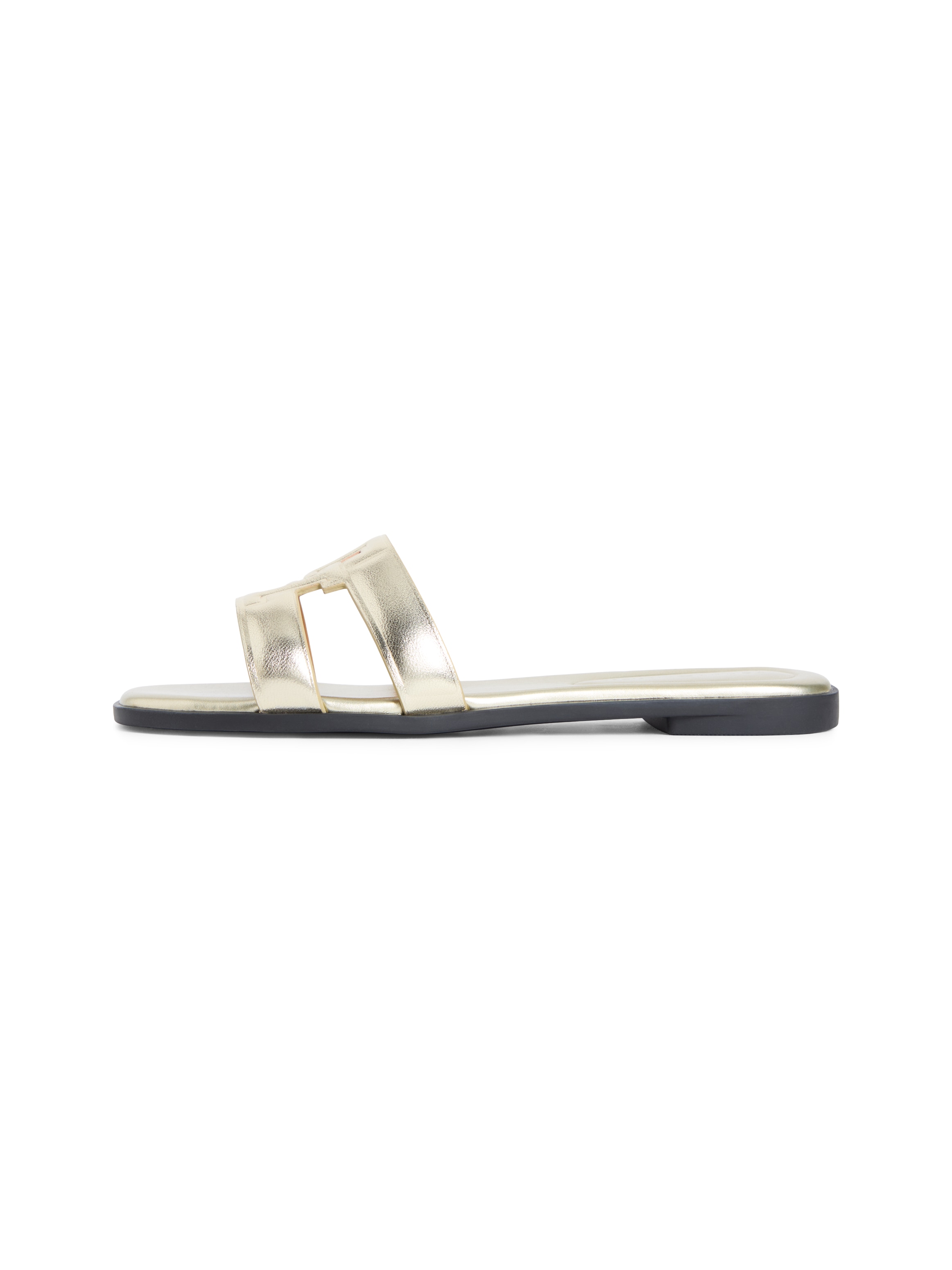 Tommy Hilfiger Pantolette »TH LOGO STRAP MULE GOLD«  Sommerschuh, Schlüpfschuh, Flat mit Logo als Bandage