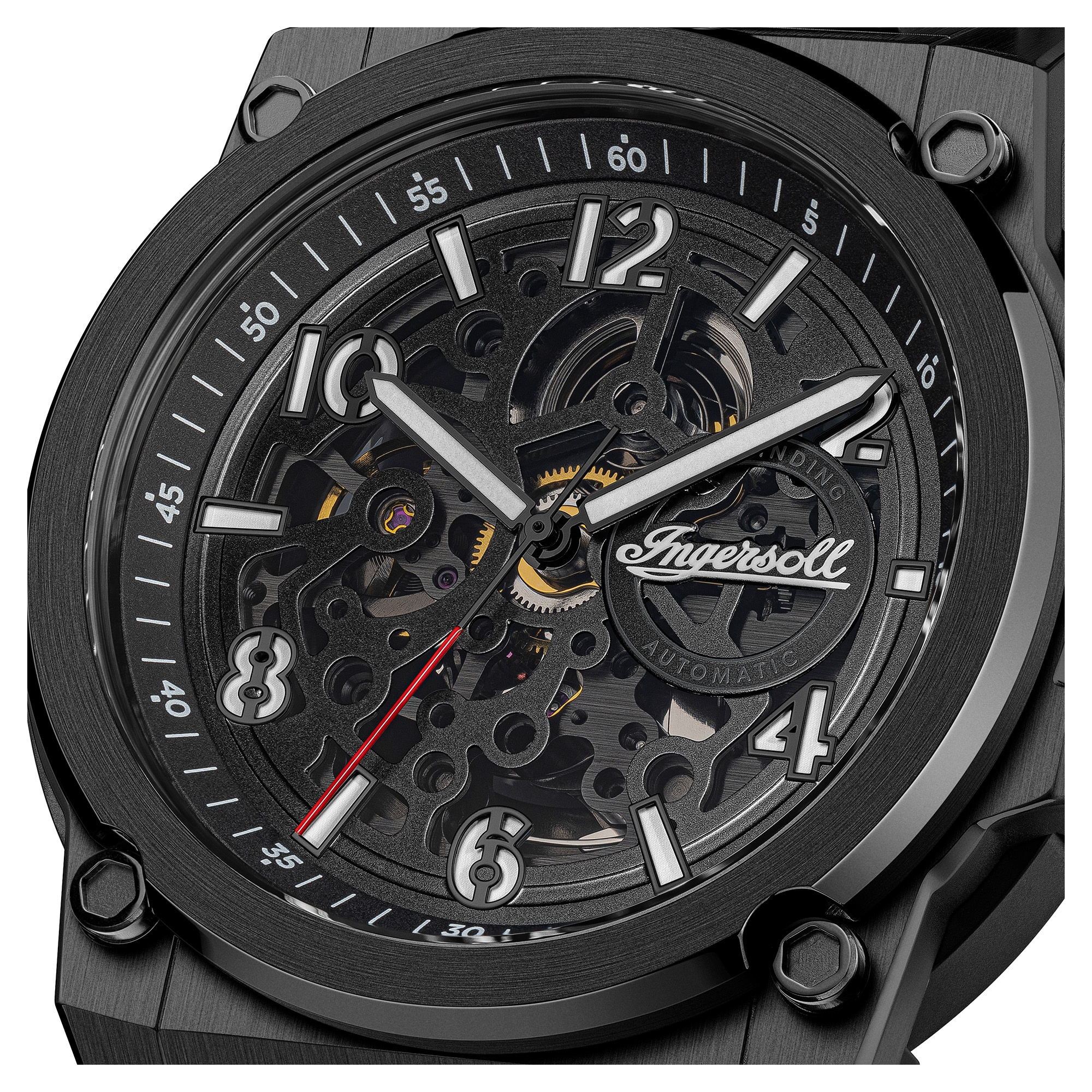 Ingersoll Automatikuhr »The Anvil« Armbanduhr, Herrenuhr, Mechanische Uhr, Lederarmband, analog