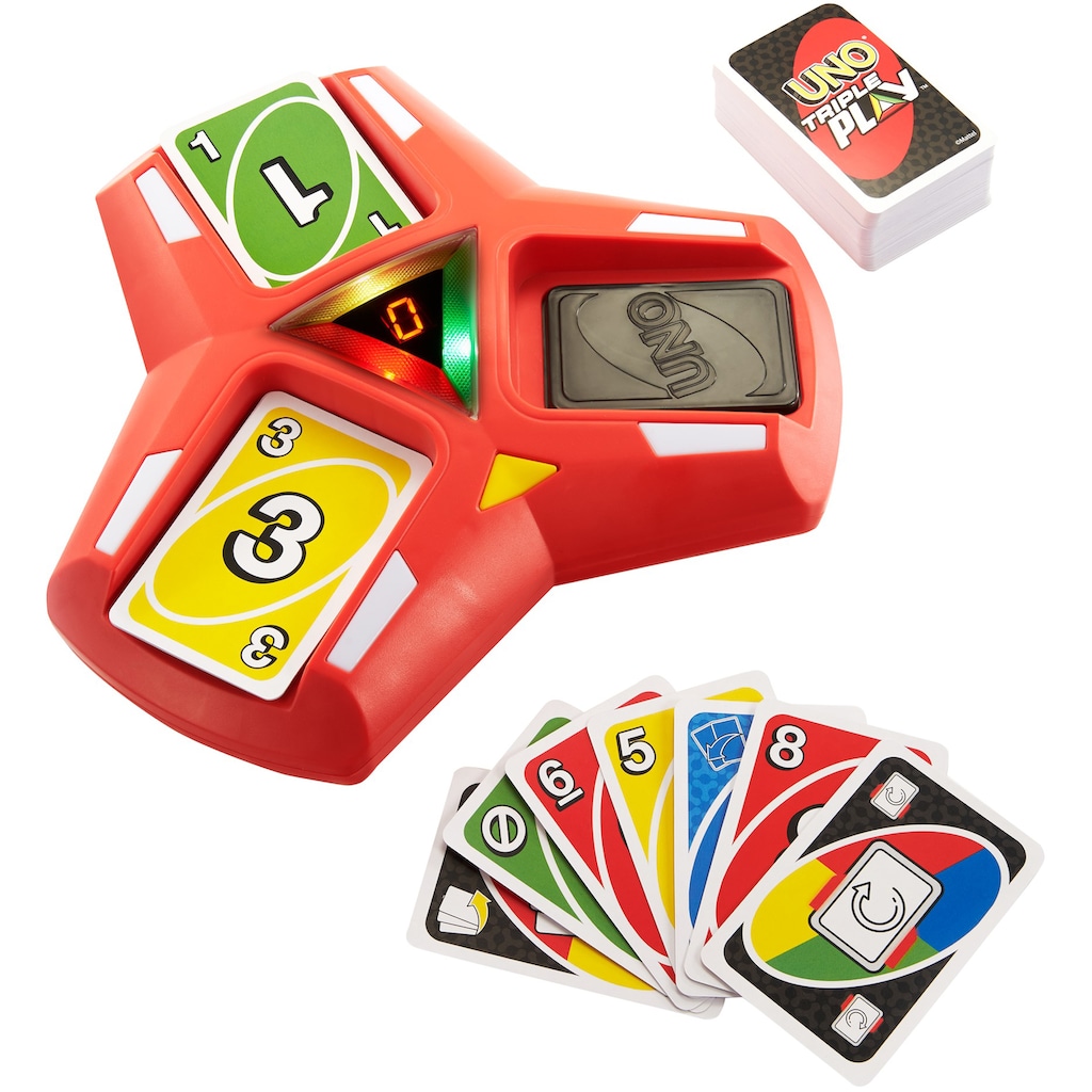 Mattel games Spiel »UNO Triple Play«, mit Licht- und Soundeffekten