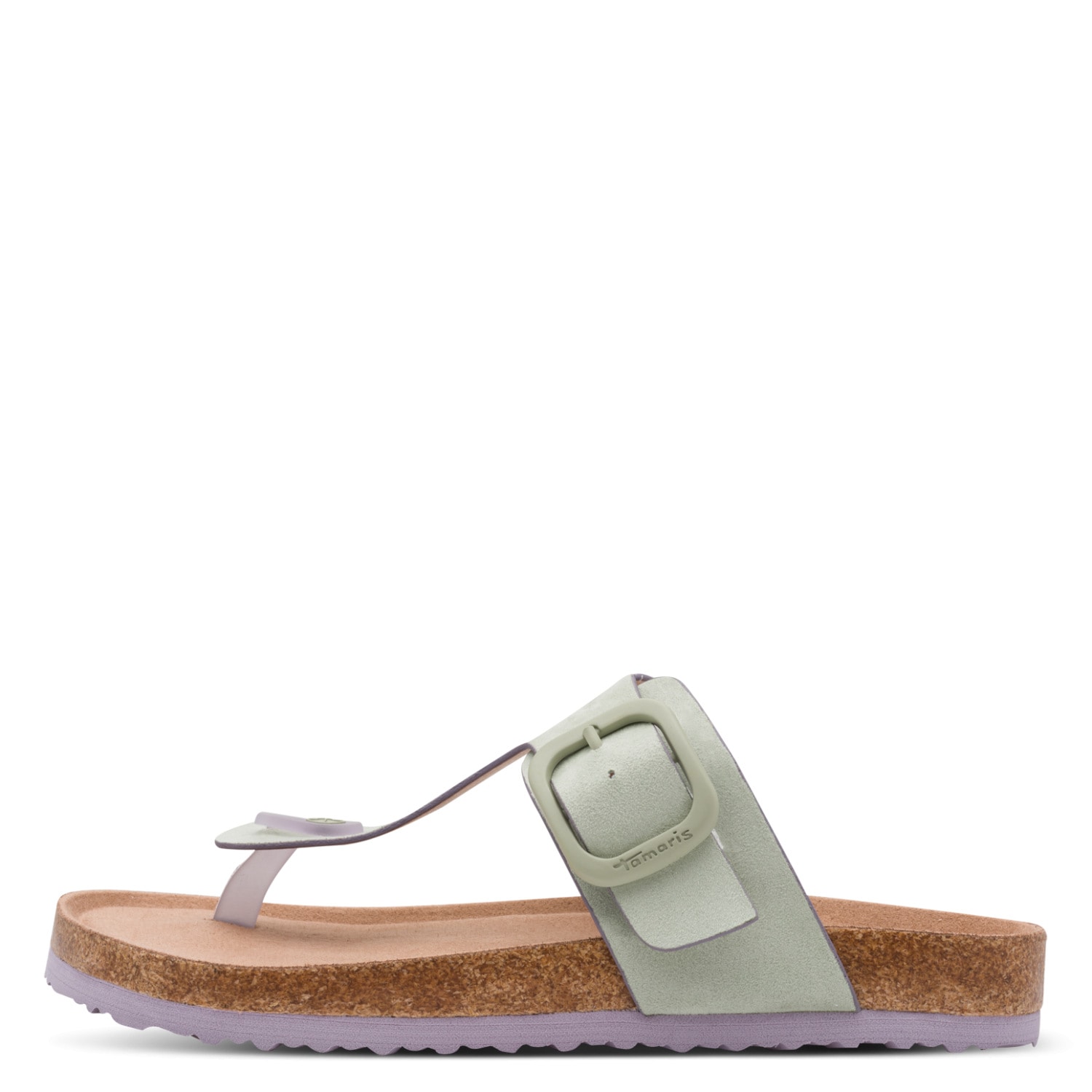 Tamaris Zehentrenner  Schlupfschuh, Flats, Bequemschuh, Hausschuh mit T-Logo