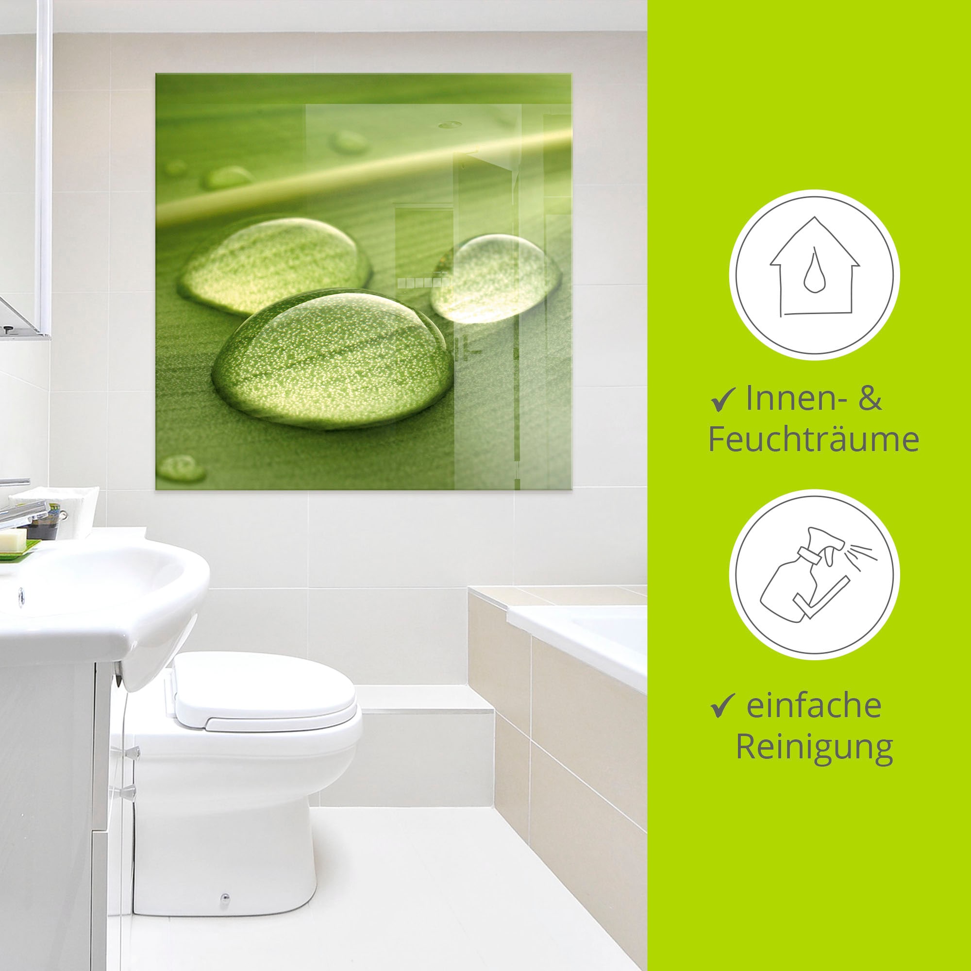 Artland Glasbild »Wassertropfen«, Zen, (1 St.), in verschiedenen Größen