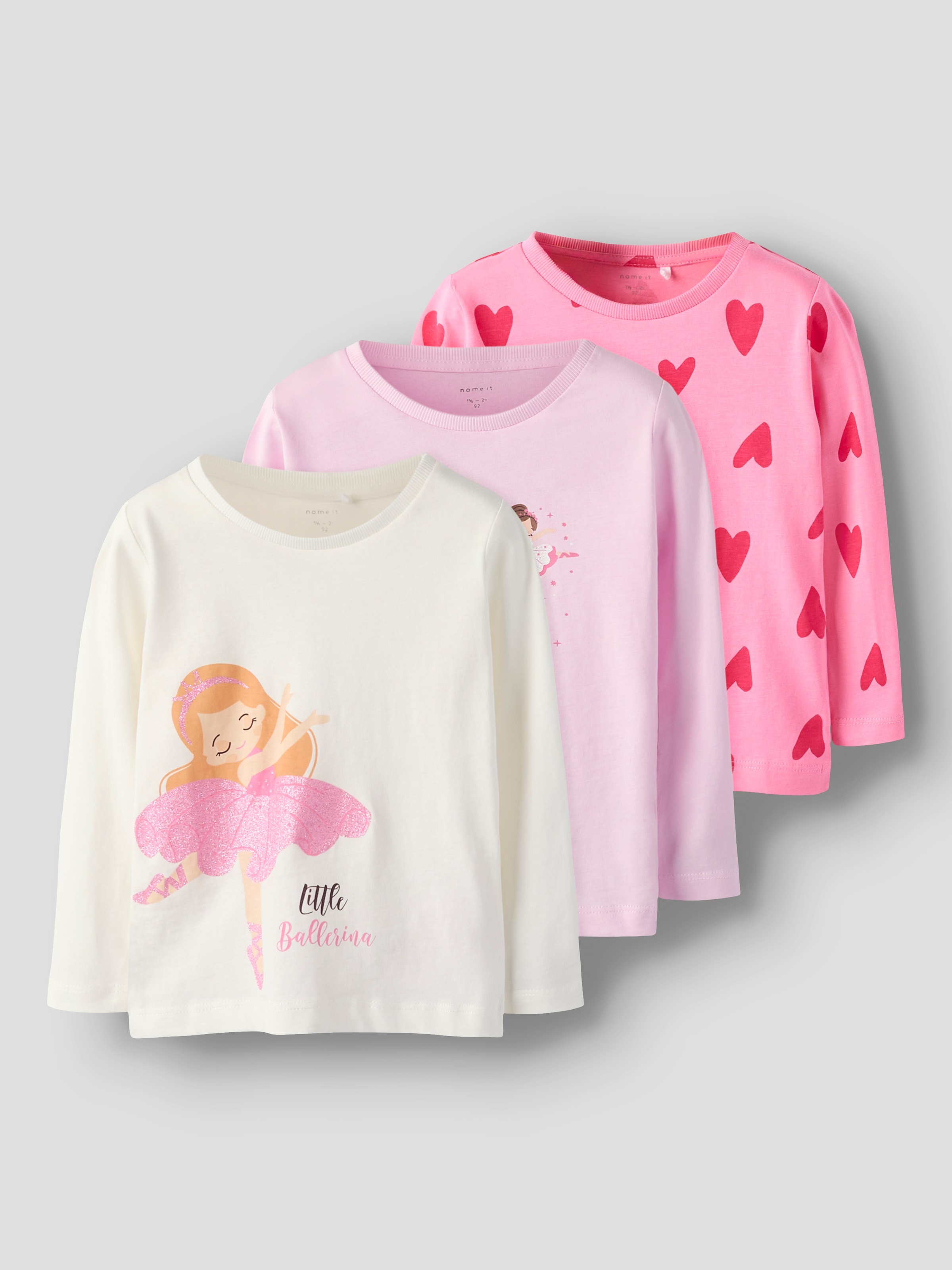 Name It Langarmshirt »NMFNIA 3P LS TOP«, (Packung, 3 tlg.)