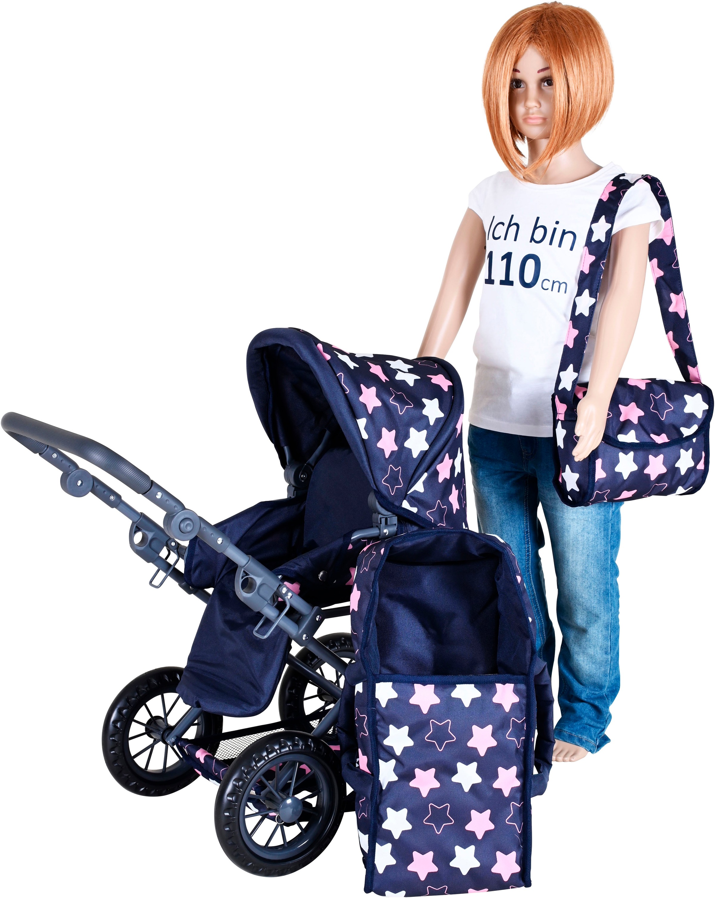 Knorrtoys® Kombi-Puppenwagen »Ruby«, mit Wickeltasche
