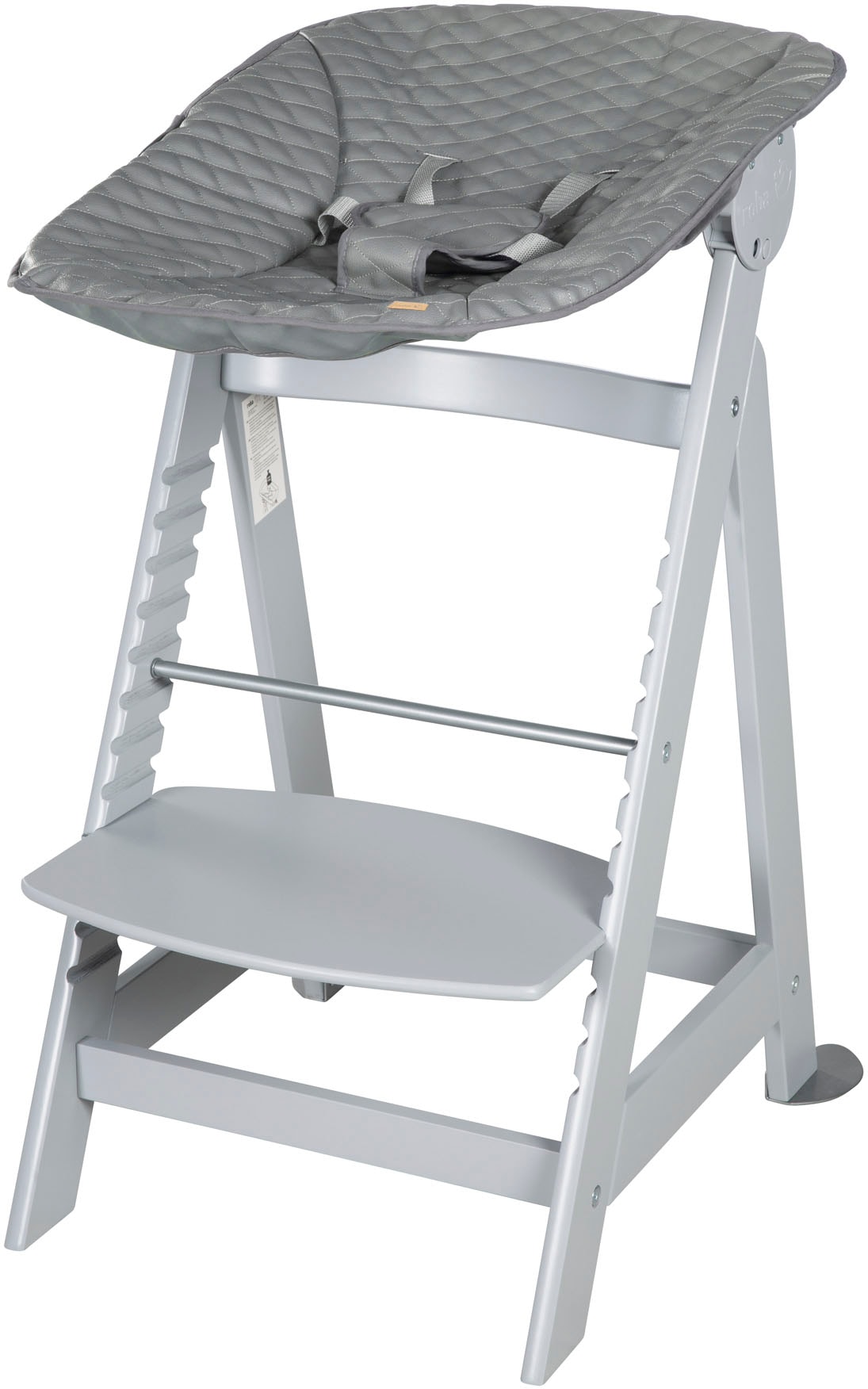roba® Hochstuhl »Treppenhochstuhl 2-in-1 Set Born Up taupe«, mit Neugeborenen-Aufsatz, Stone gesteppt