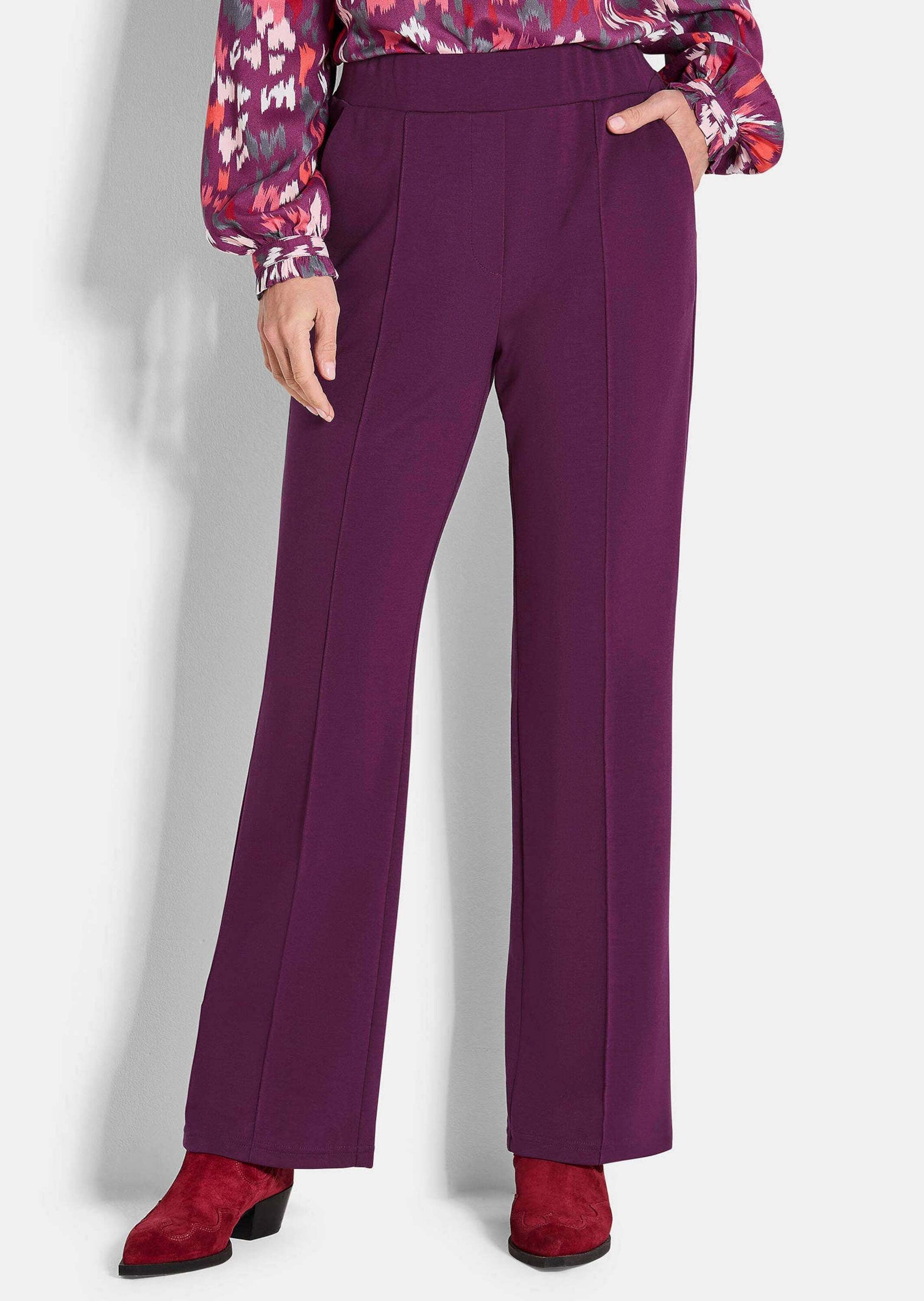 GOLDNER Chinohose »Jerseyhose VERA mit Biesen«