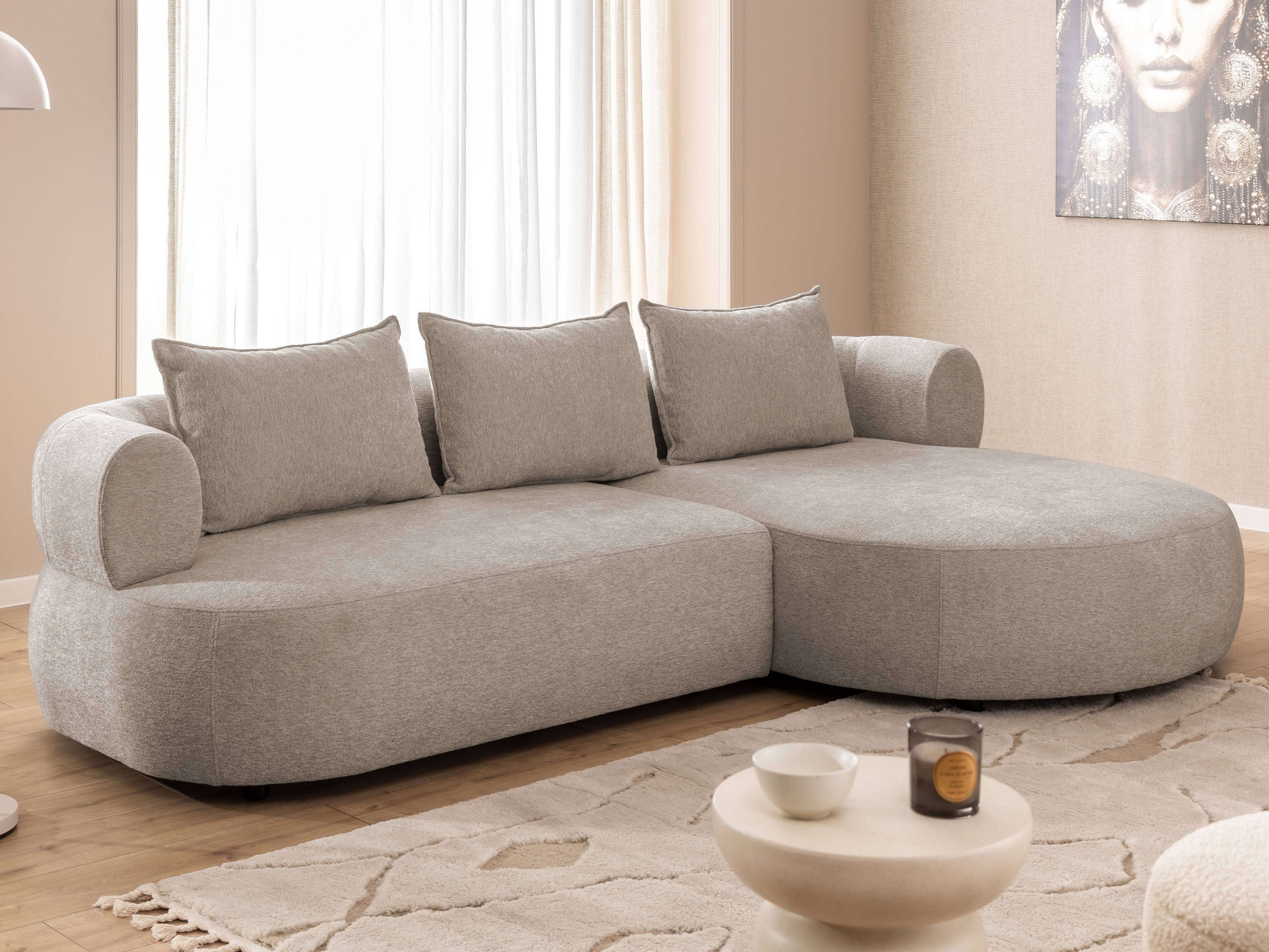 Home affaire Ecksofa »LUSSAC L-Form Design-Sofa mit Zierkissen, Maße B/T/H: 257/159/78 cm« hoher Sitzkomfort und modernes Design, Sofa ohne Bettfunktion
