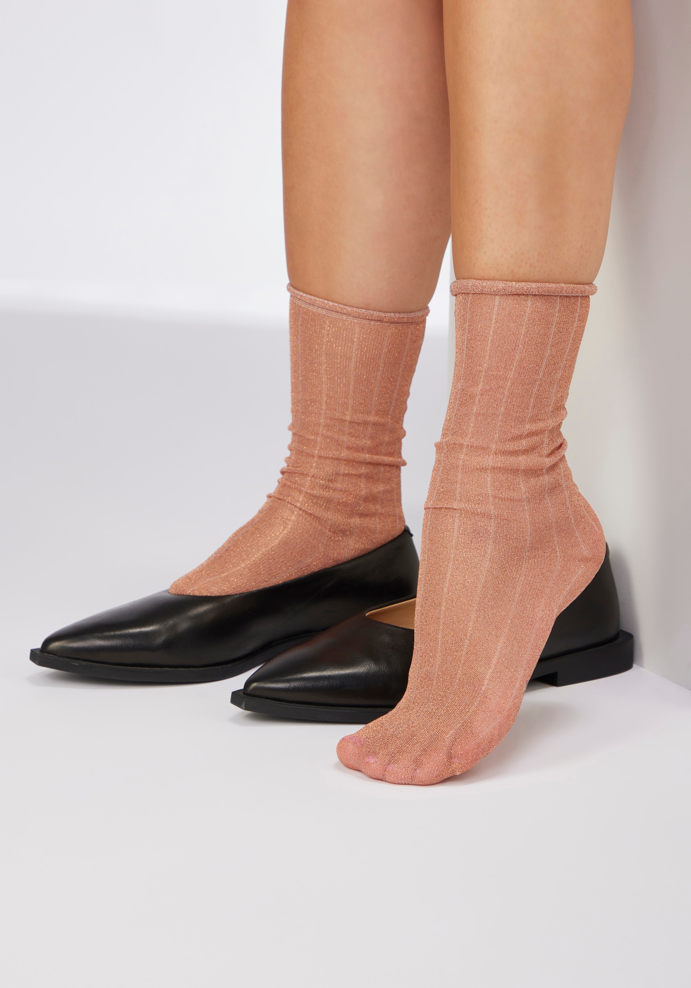 Copenhagen Studios Langsocken Packung, 2 Paar tlg. transparent und mit Glitzer